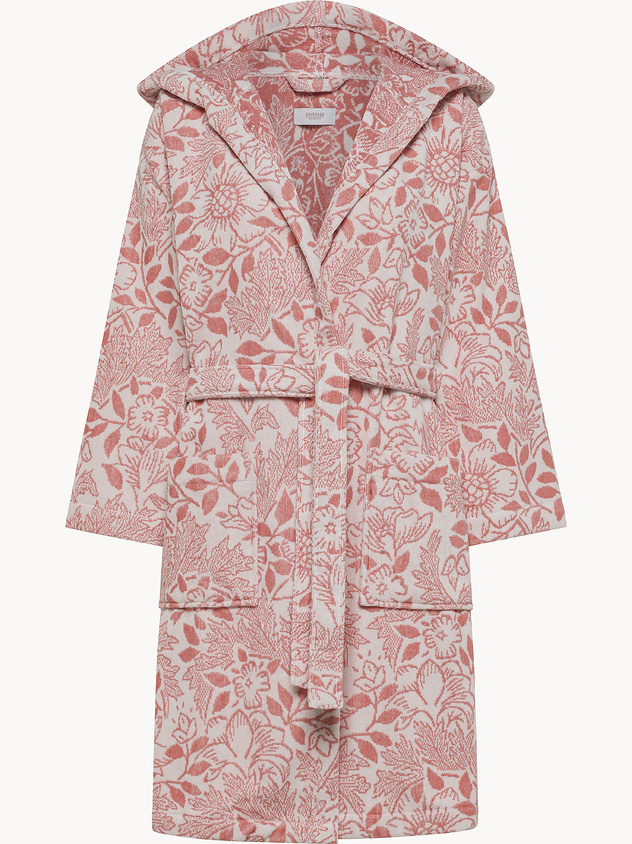 Accappatoio in cotone velour fantasia floreale