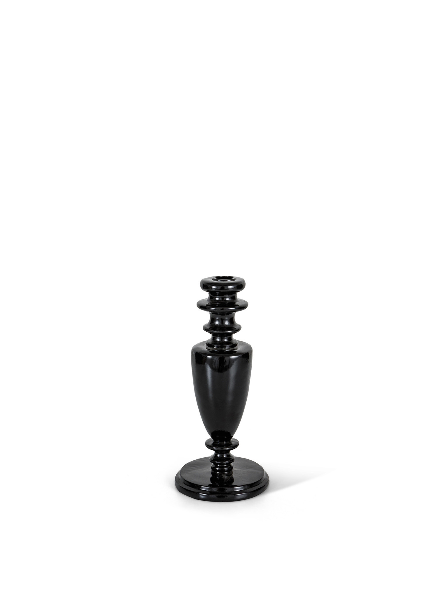 Lacquer effect candlestick, Black, large image number 0