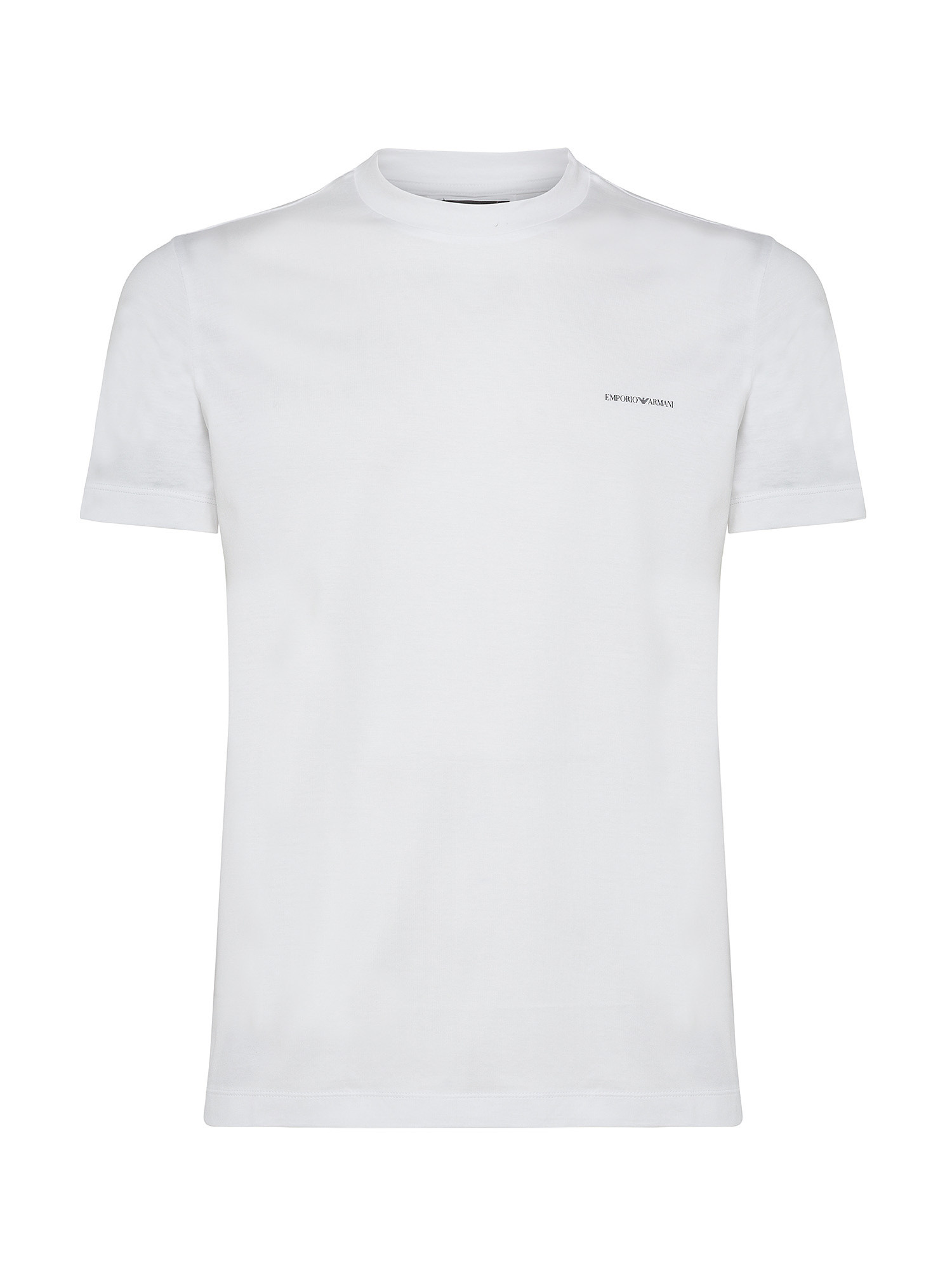 Emporio Armani - T-shirt with lettering logo, White, large image number 0