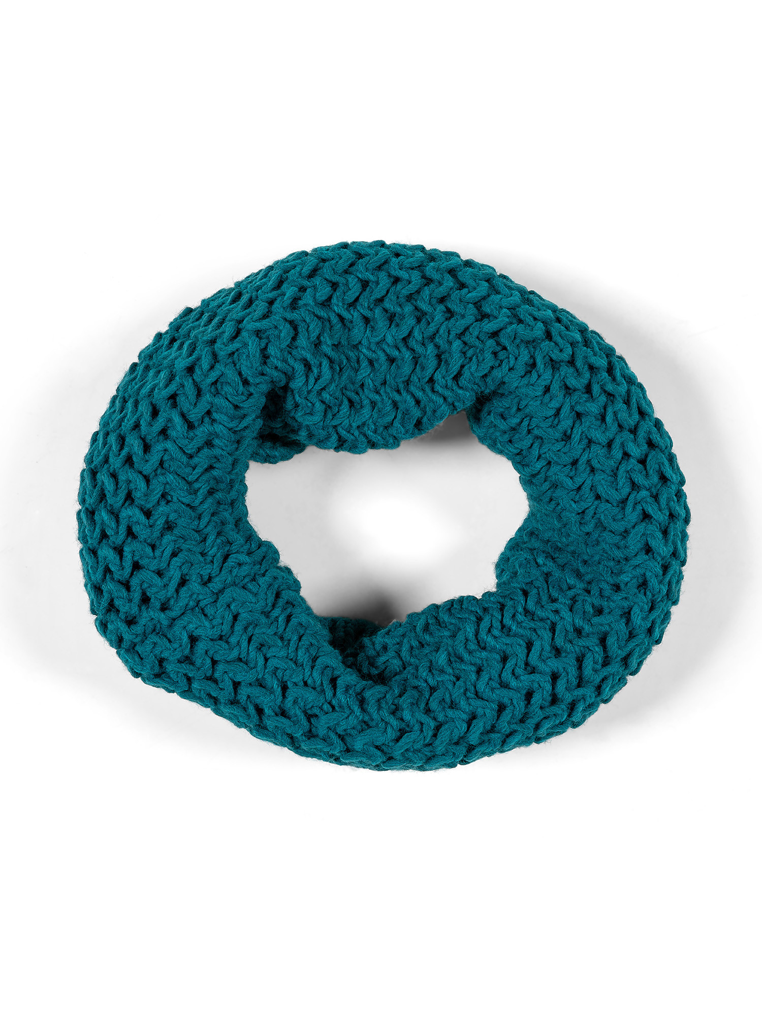 Neck warmer with chain motif, Green teal, large image number 0