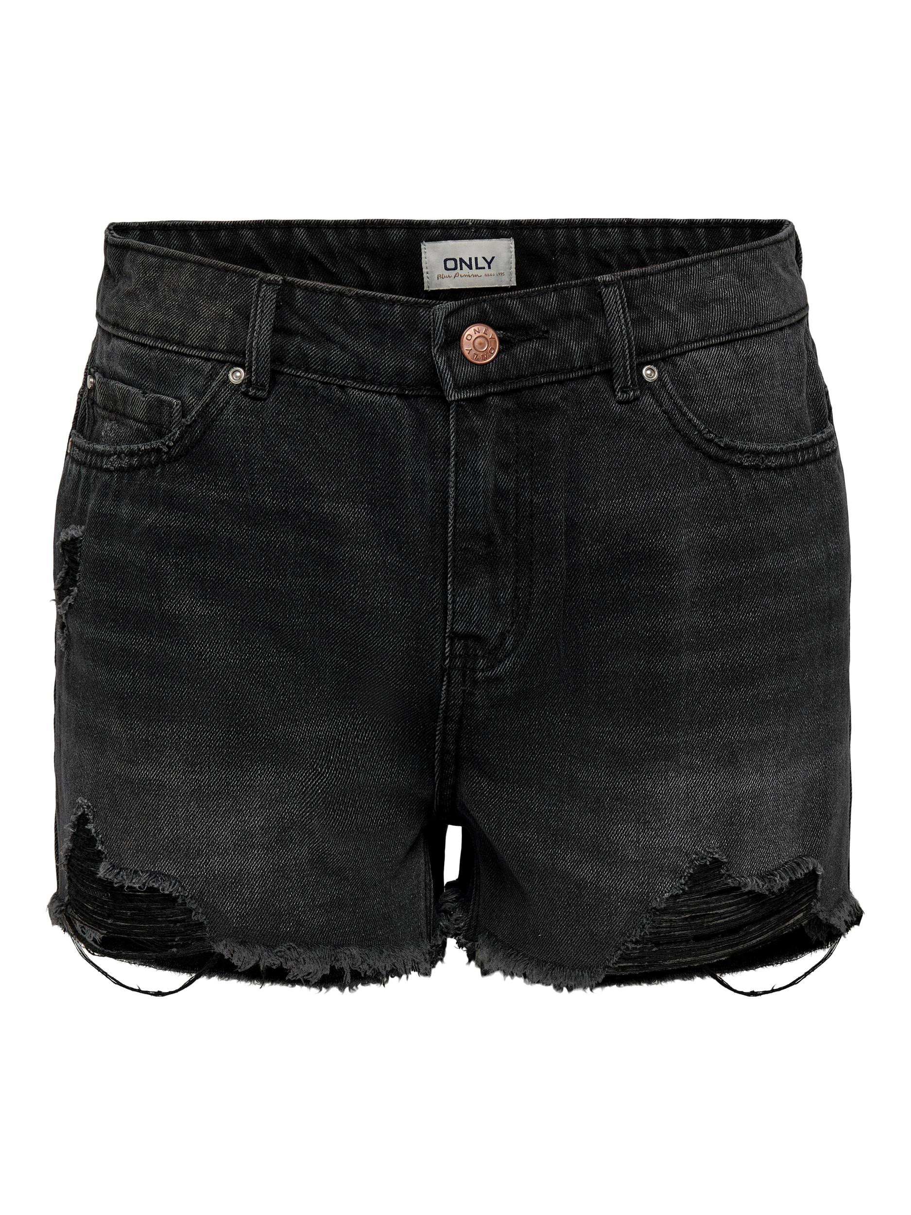 Only - Regular fit five-pocket shorts, Black, large image number 0