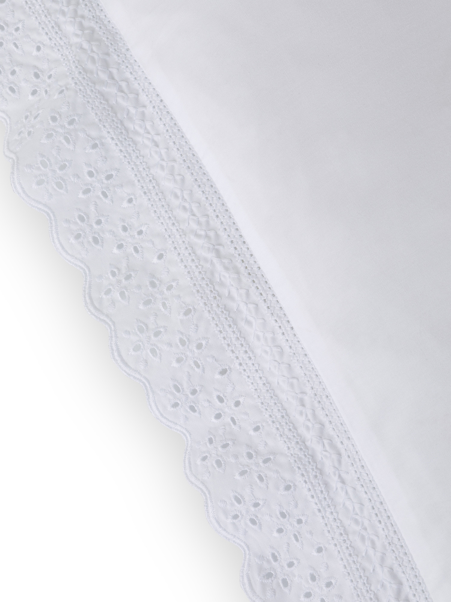 Portofino cushion with Sangallo lace edging, White, large image number 1