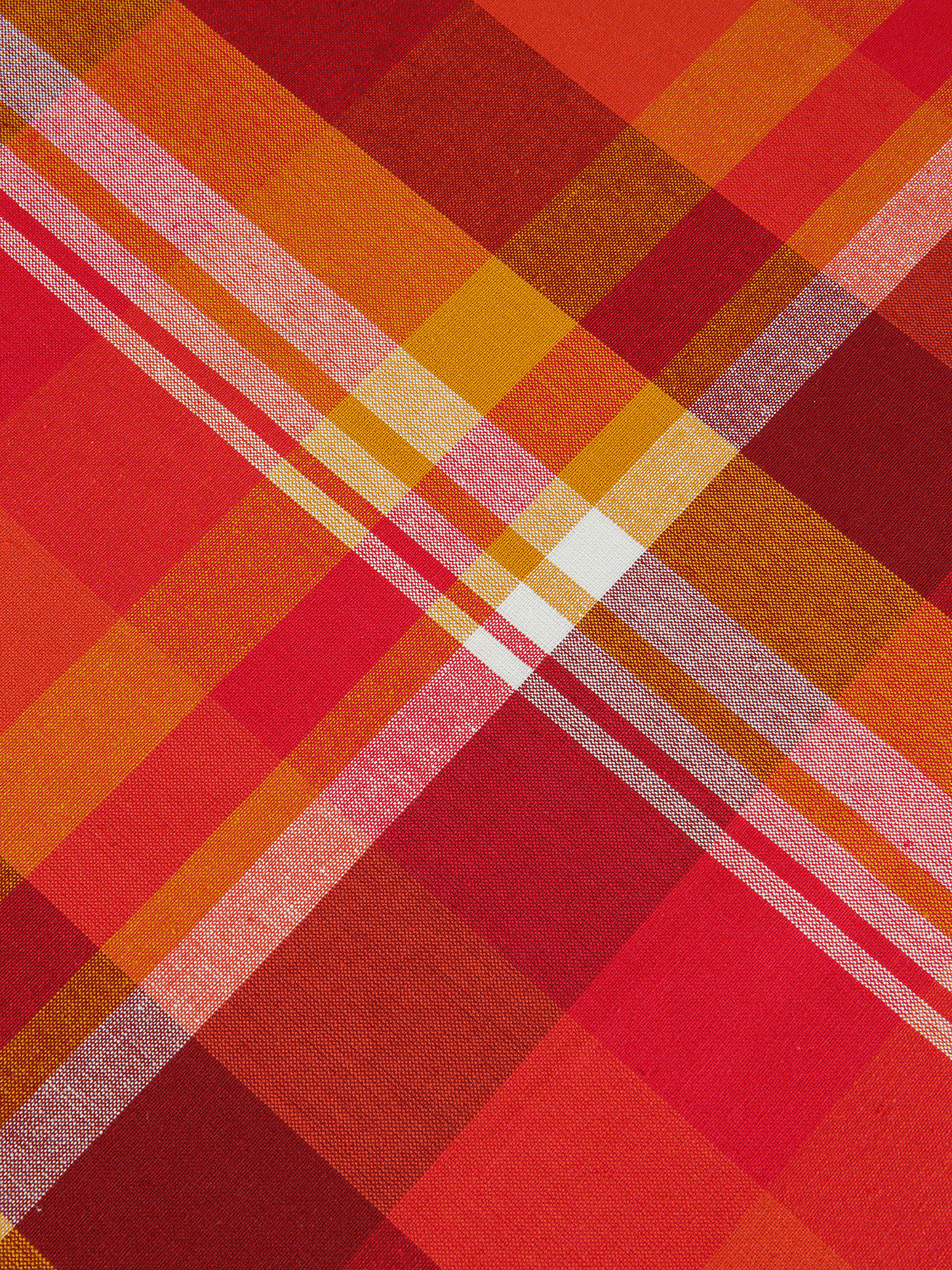 Check pattern cotton tablecloth, Orange, large image number 1