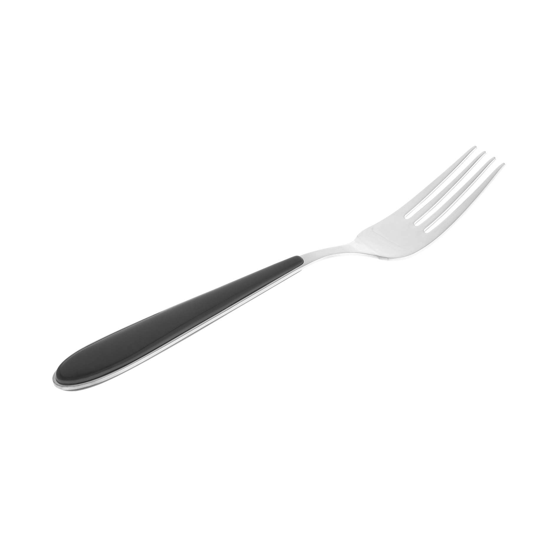 Stainless steel and plastic fork, Black, large image number 0