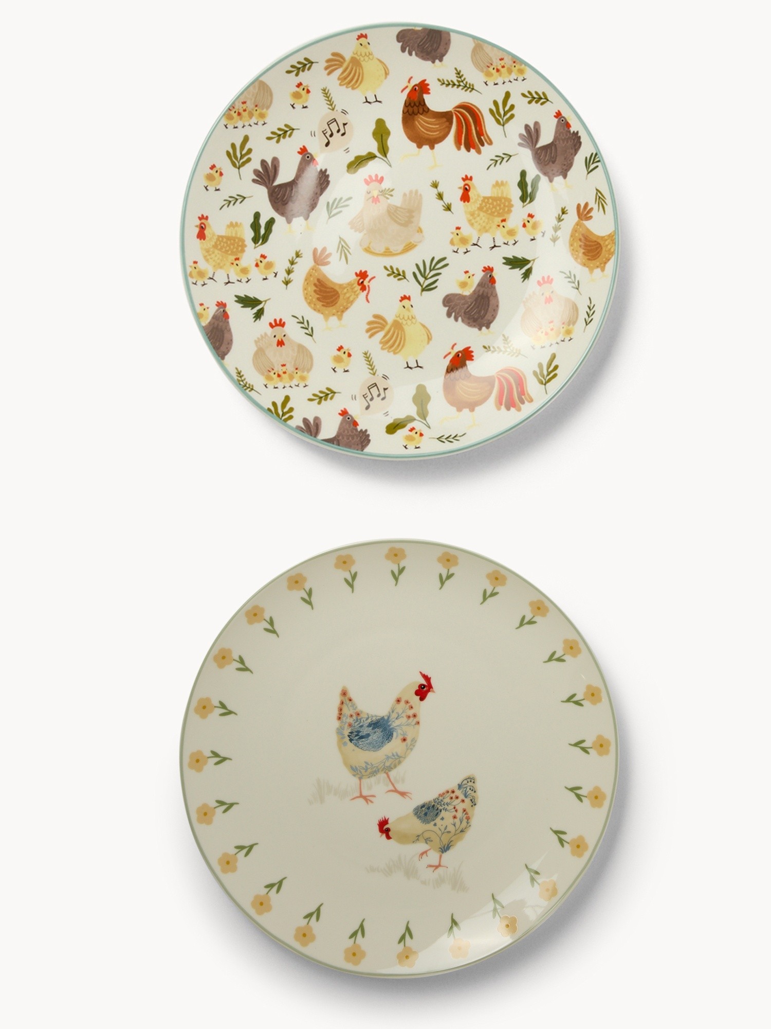 New bone china serving plate with chicken motif, Multicolor, large image number 0