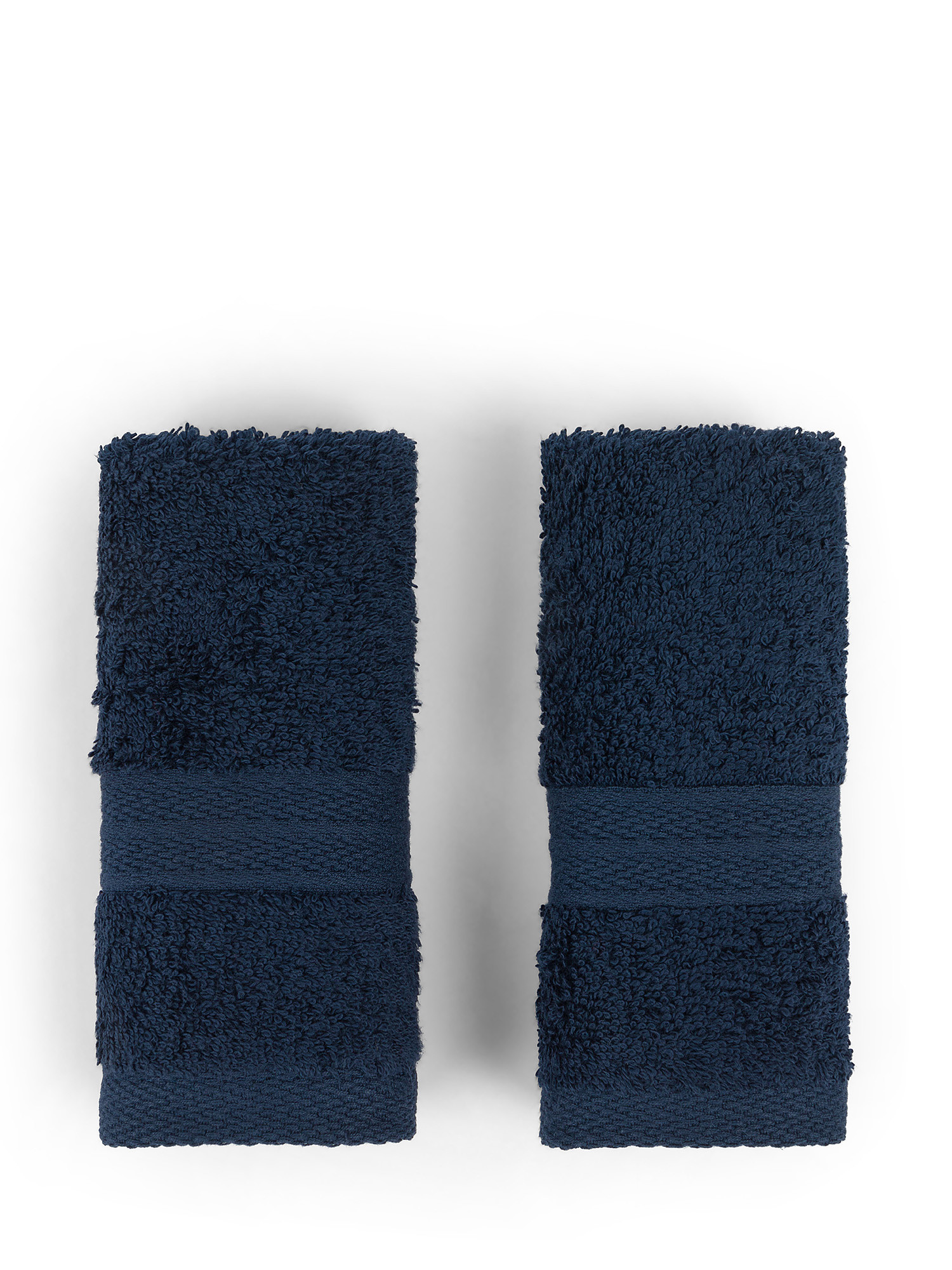 Set of 2 Zefiro solid color 100% cotton washcloths, Dark Blue, large image number 0