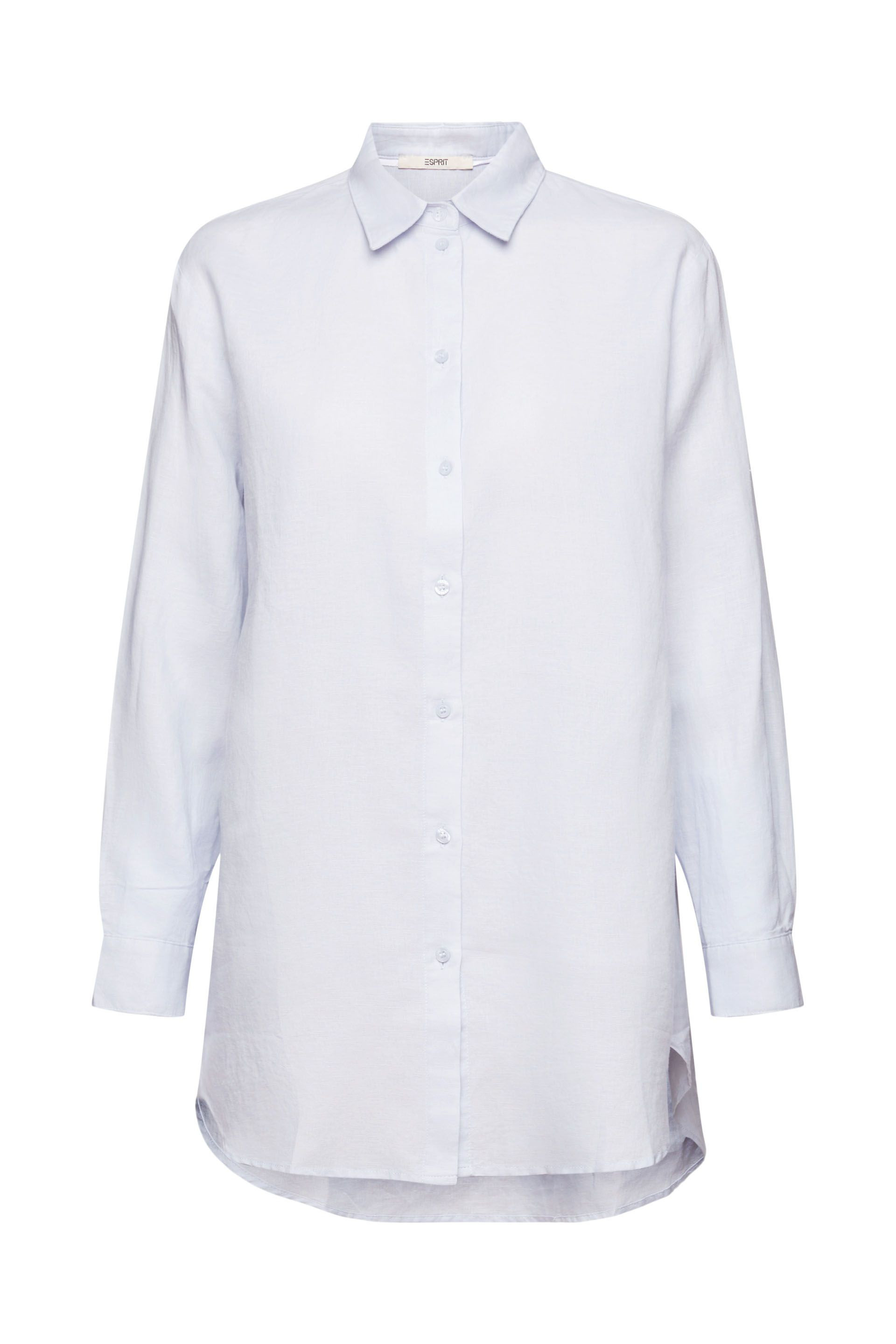 Esprit - Linen blend blouse, Light Blue, large image number 0