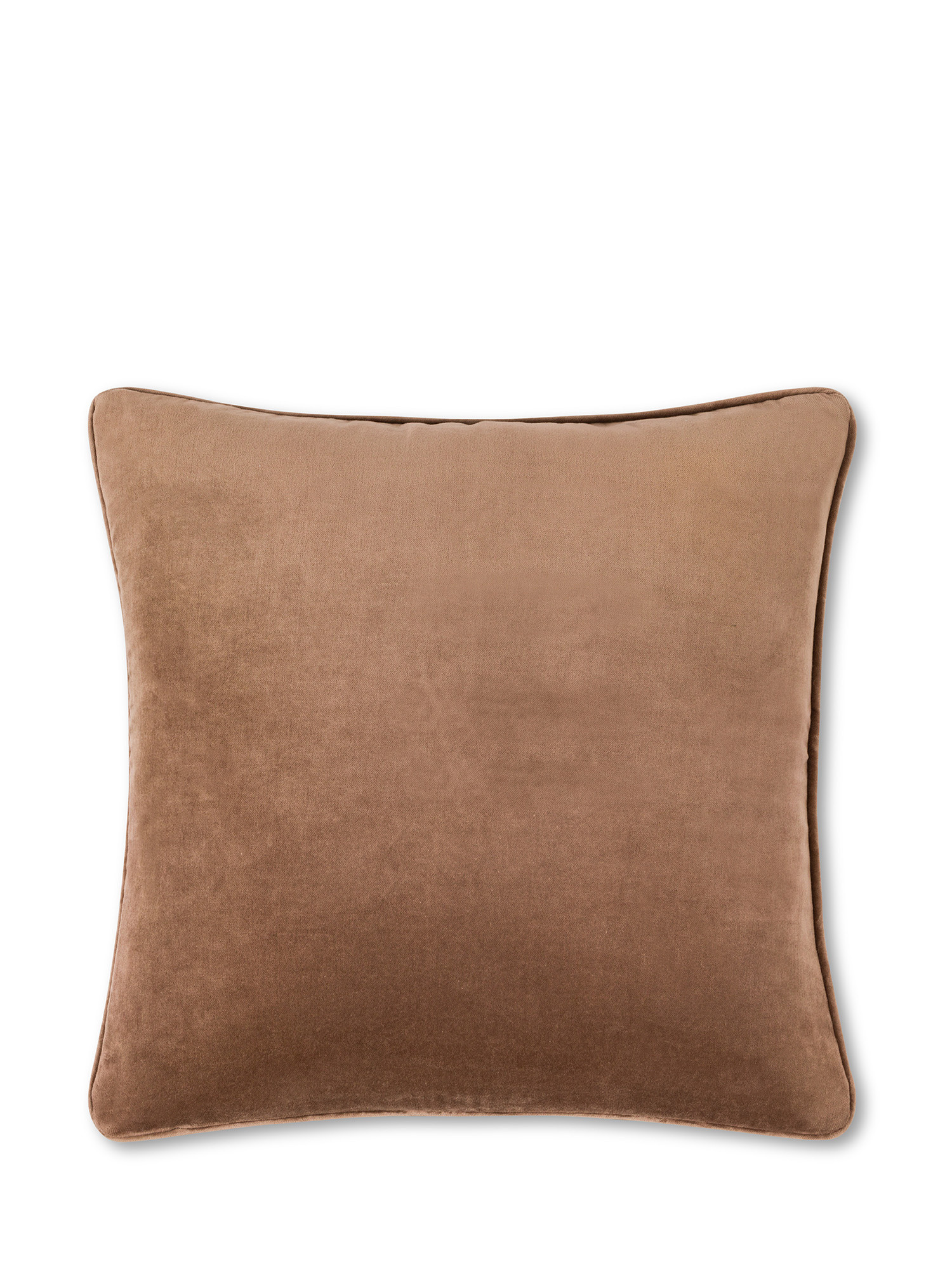 Solid color velvet cushion 45x45cm, Brown, large image number 0