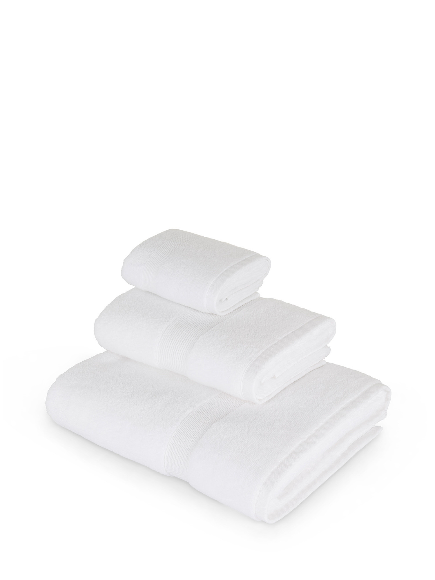 Asciugamano in spugna di puro cotone tinta unita ultra soffice, Bianco, large image number 0