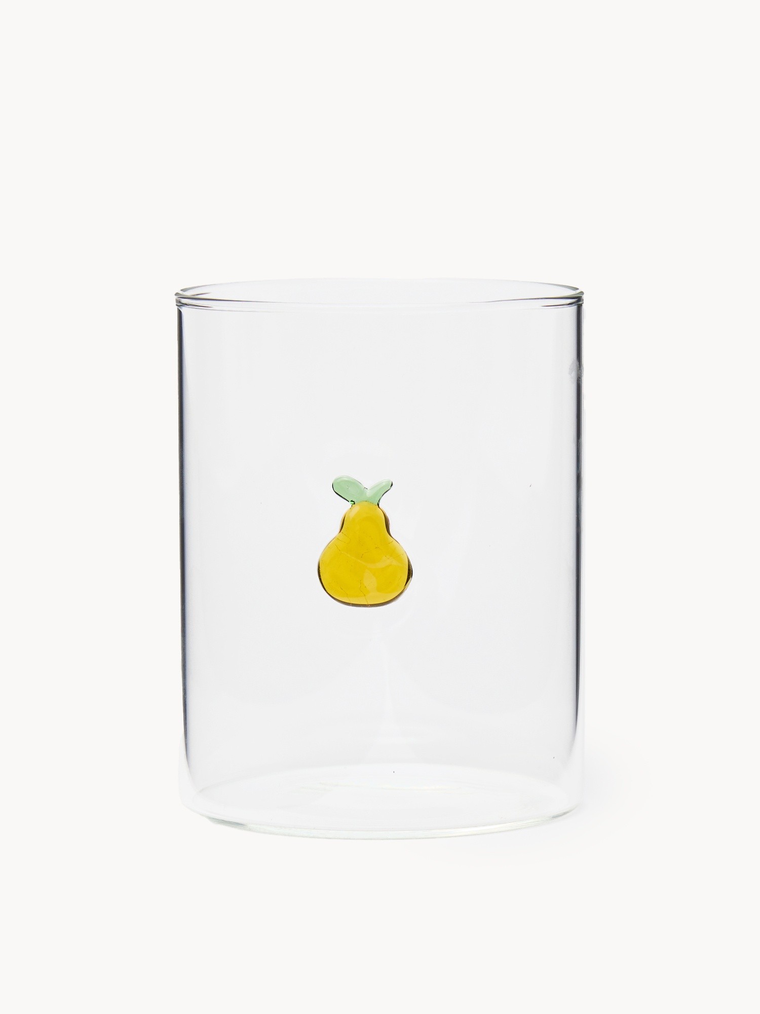 Bicchiere in vetro borosilicato dettaglio pera, Trasparente, large image number 0