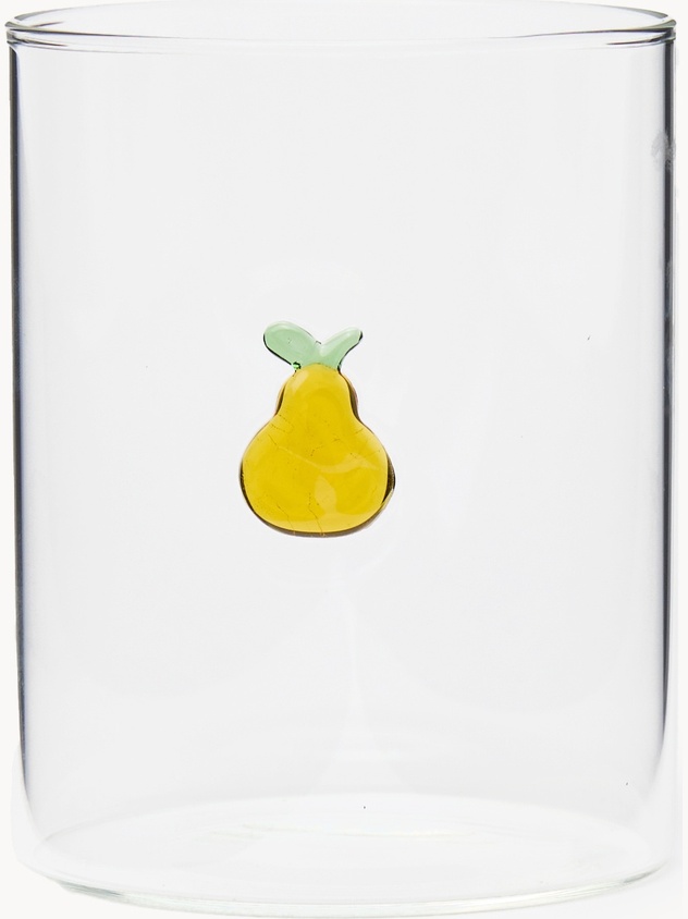 Bicchiere in vetro borosilicato dettaglio pera