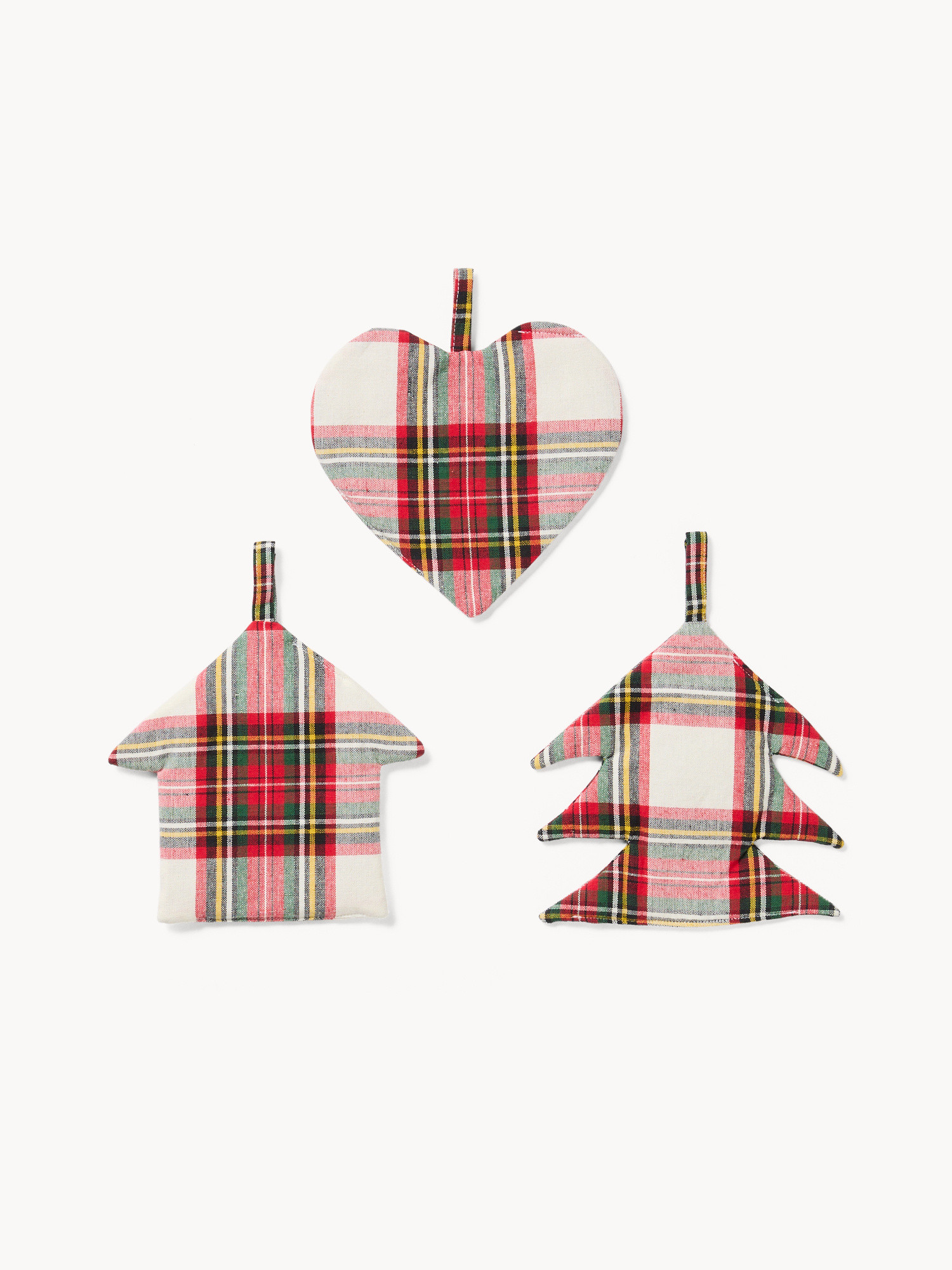 Set 3 presine natalizie tartan, Multicolor, large image number 0