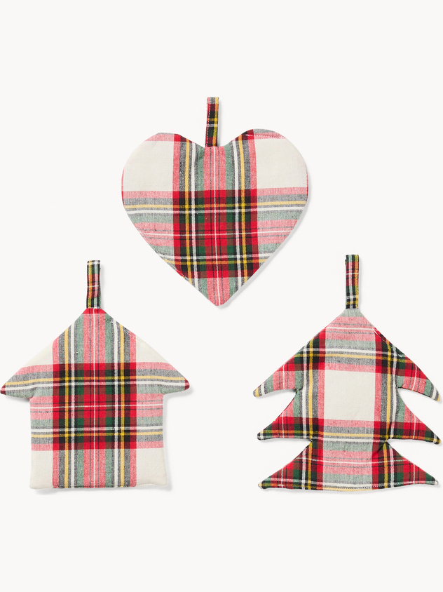 Set 3 presine natalizie tartan