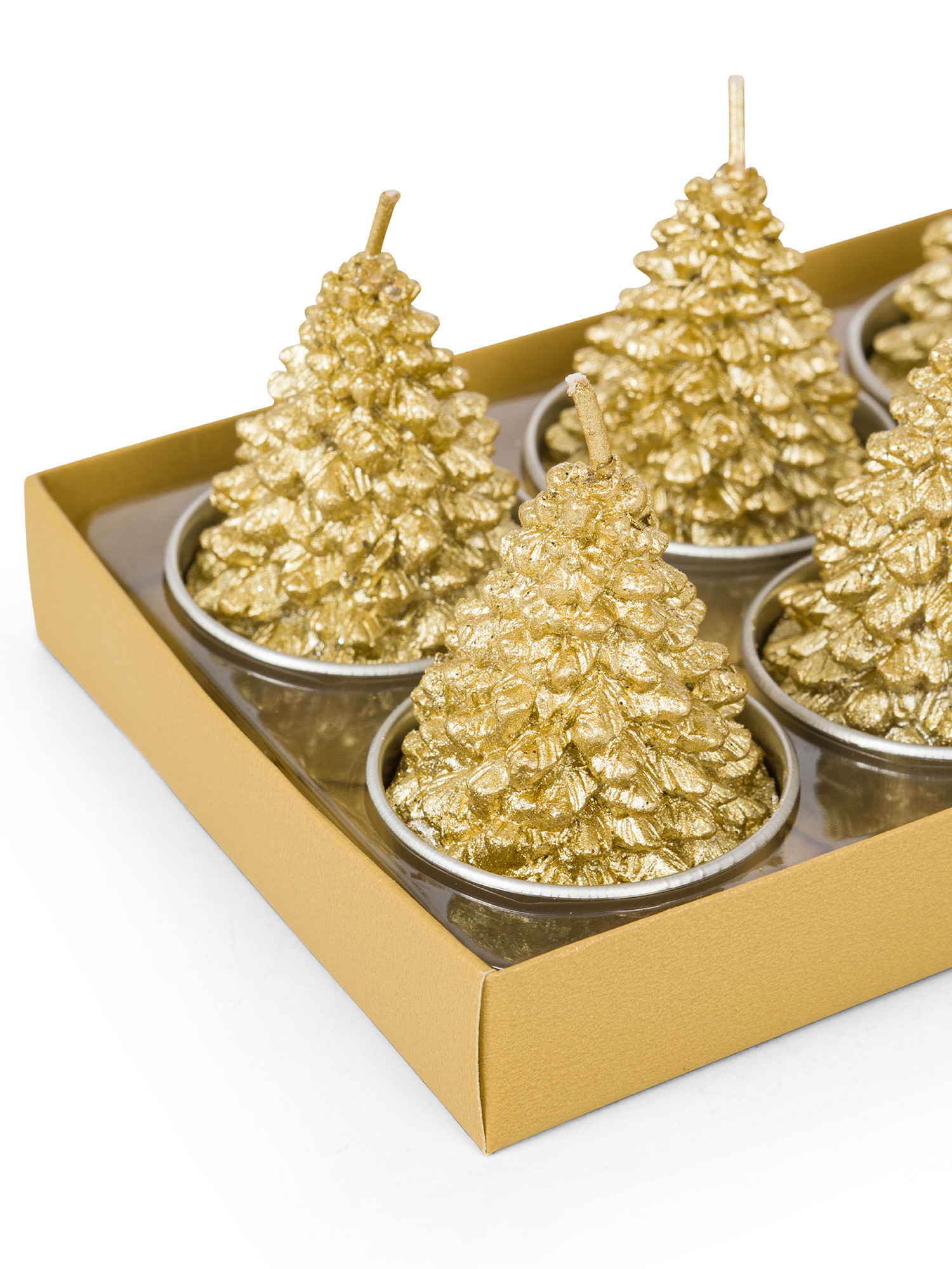 Set of 6 Christmas tree candles, Gold, large image number 1