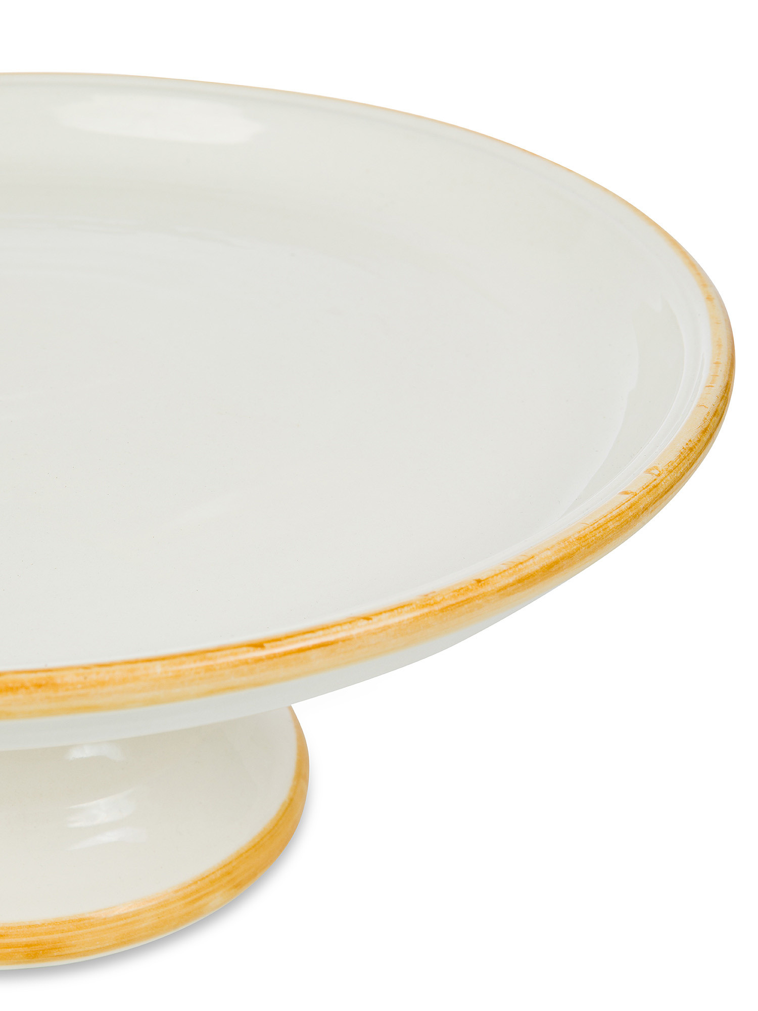Ceramic cake stand with colored edge, White, large image number 1