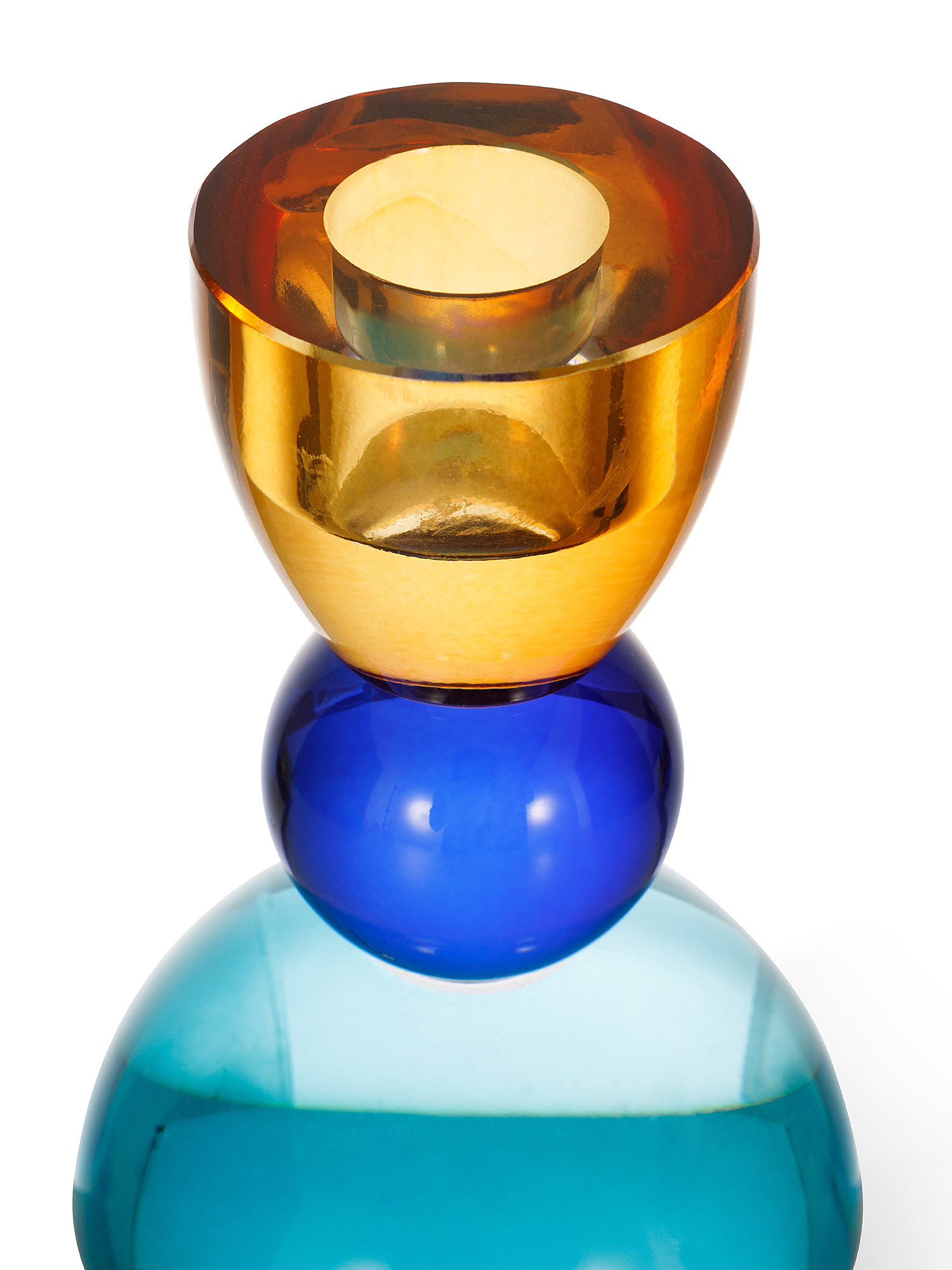 Colored paste glass candlestick, Multicolor, large image number 1