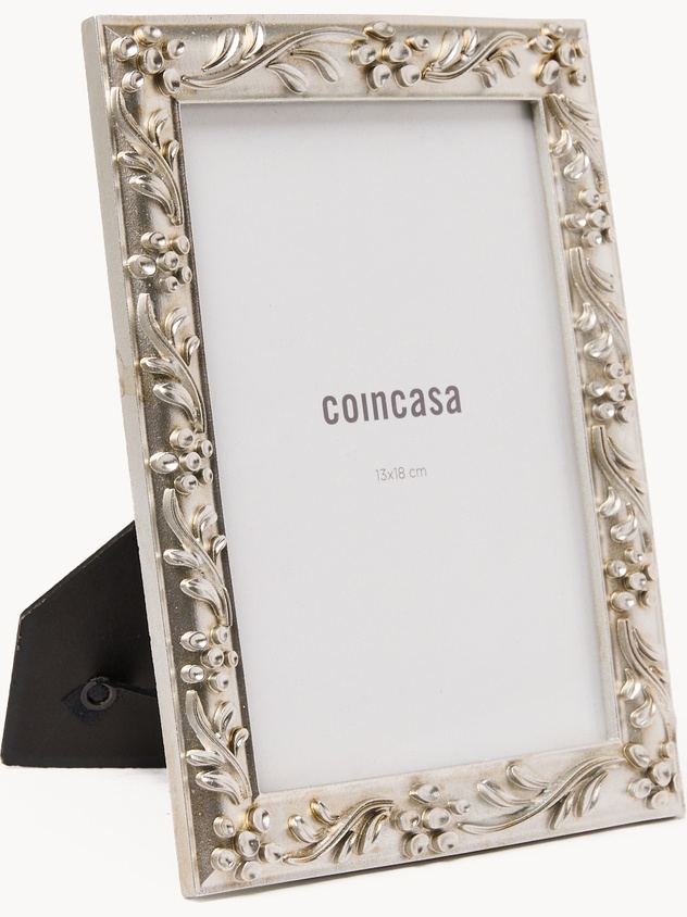 Hand-finished photo frame with copper-toned motif