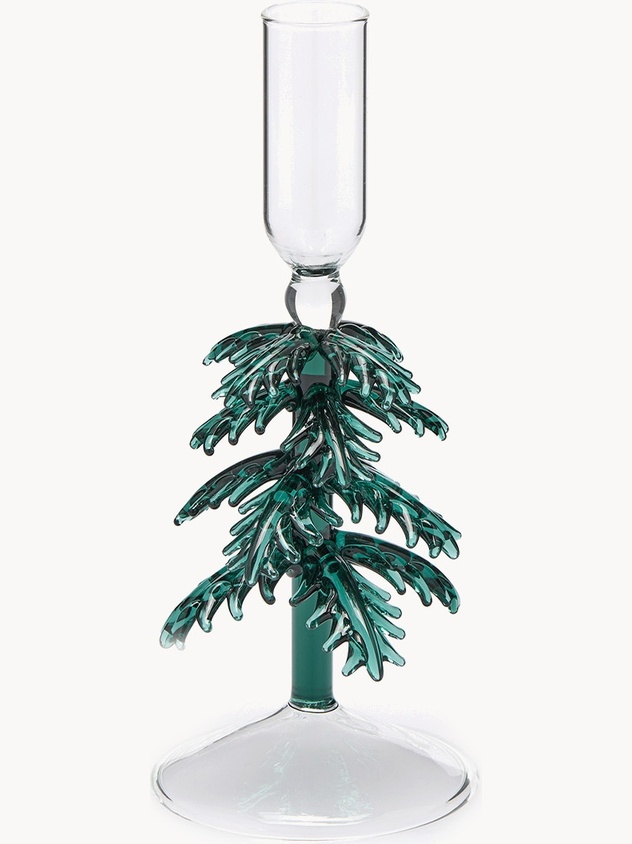 Solid-colored glass candlestick
