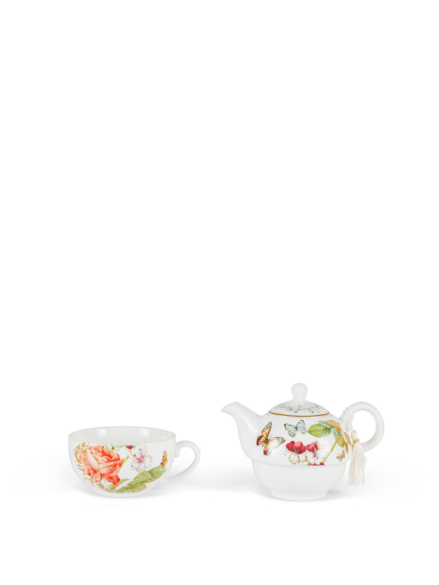 Teaforone new bone china with butterflies motif, White, large image number 1