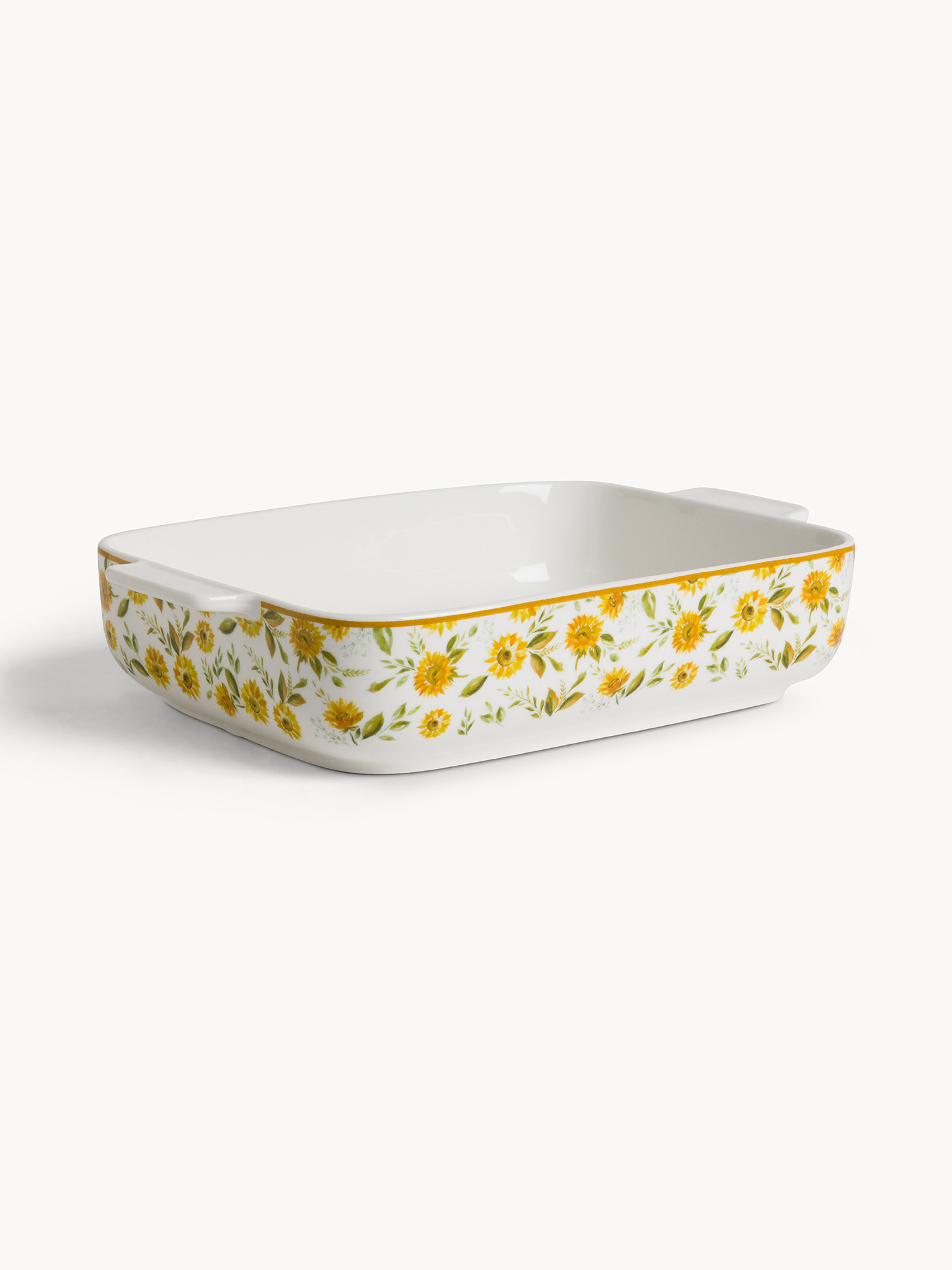 New bone china baking dish with sunflower motif, Multicolor, large image number 0