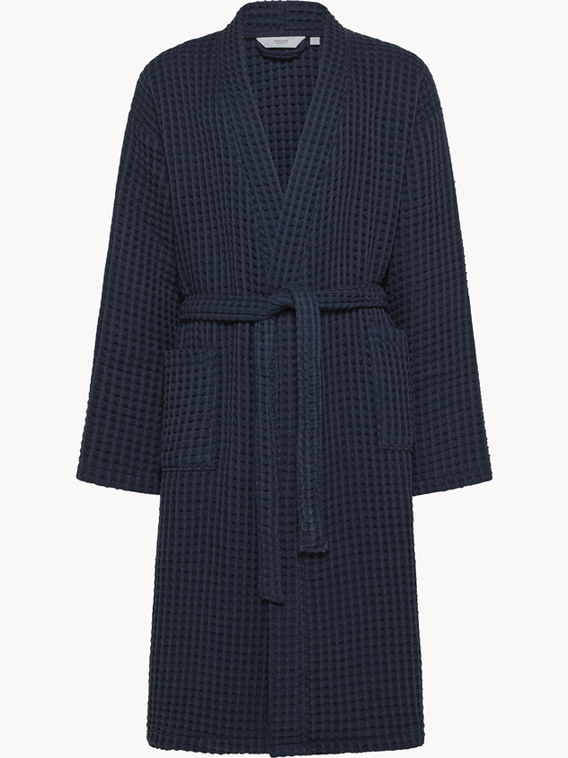 Solid color honeycomb cotton bathrobe