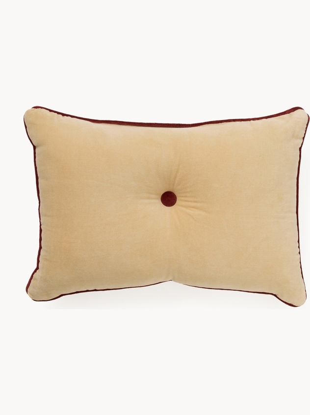 Velvet pillow with button 35x50cm