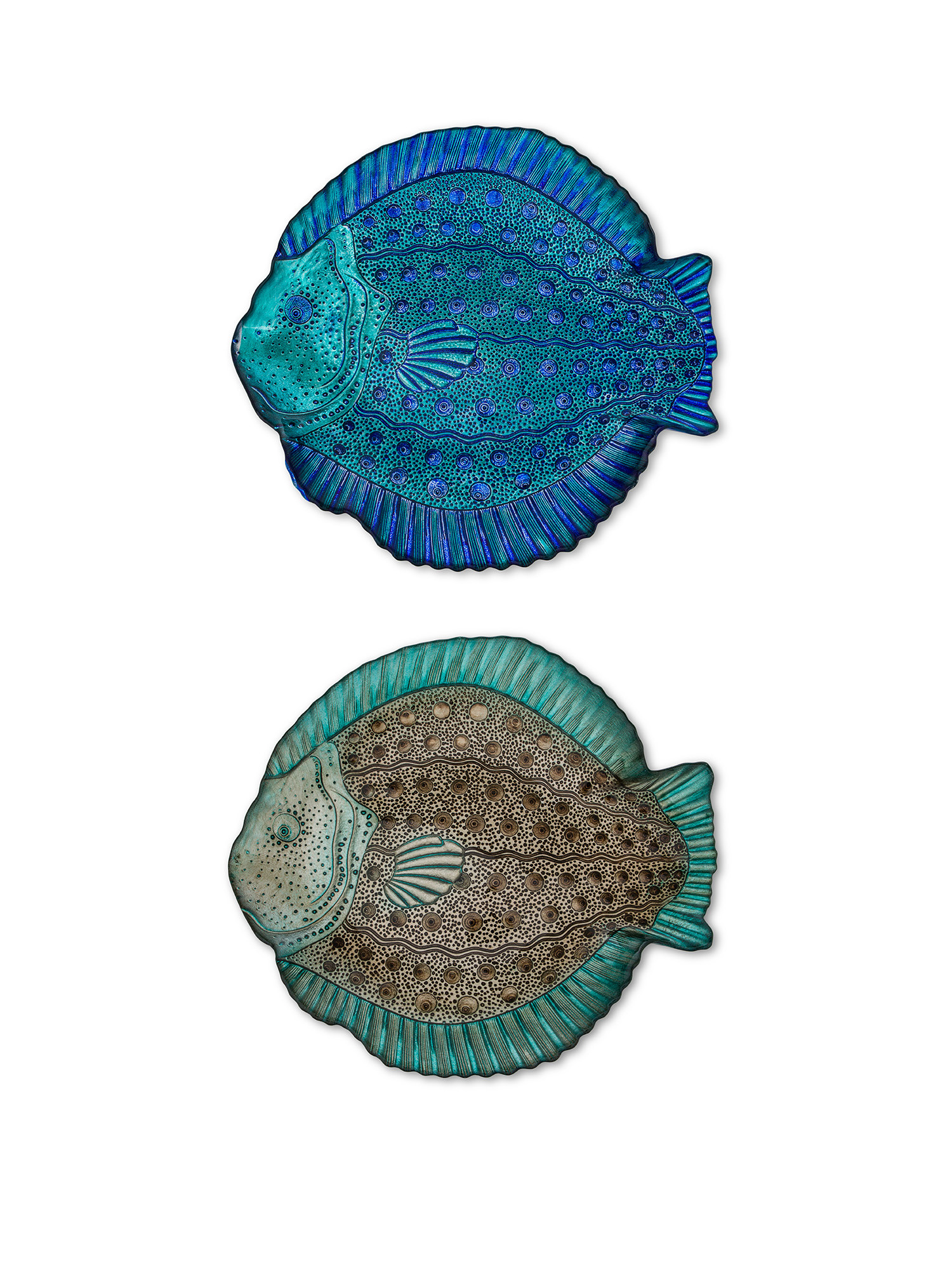 Piatto in pesce vetro colori assortiti, Blu, large image number 0