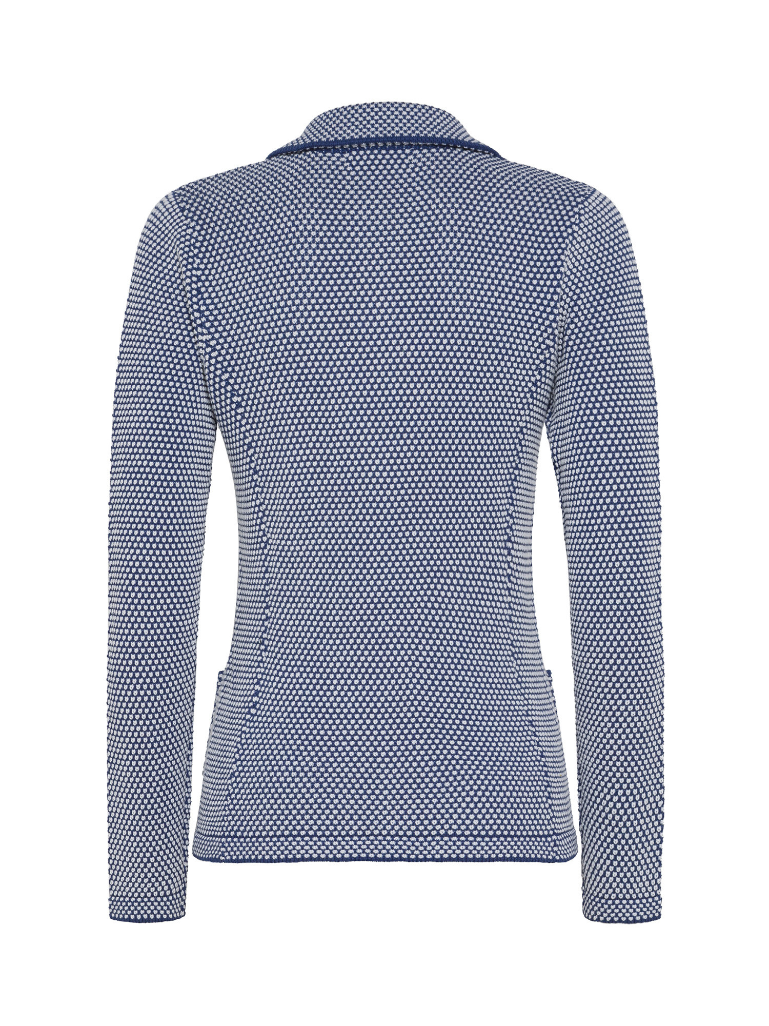 Koan - Bicolor rice stitch knit blazer in cotton, Blue, large image number 1