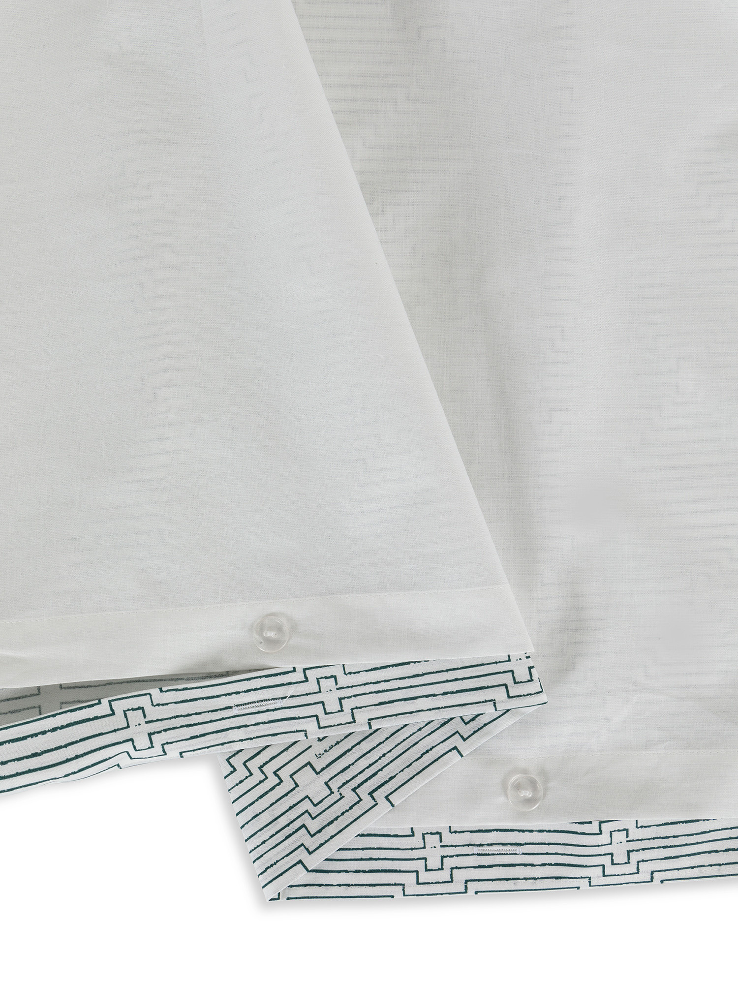 Geometric patterned cotton duvet cover set, White, large image number 1