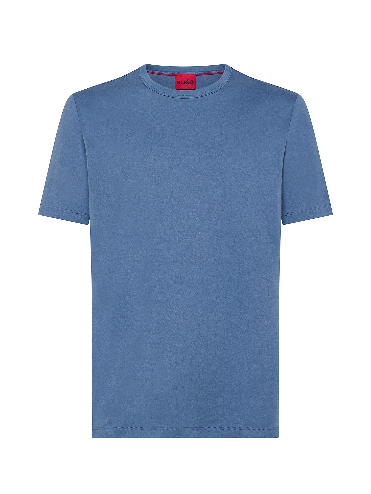 Hugo - T-shirt con stampa logo in cotone, Azzurro, large image number 0