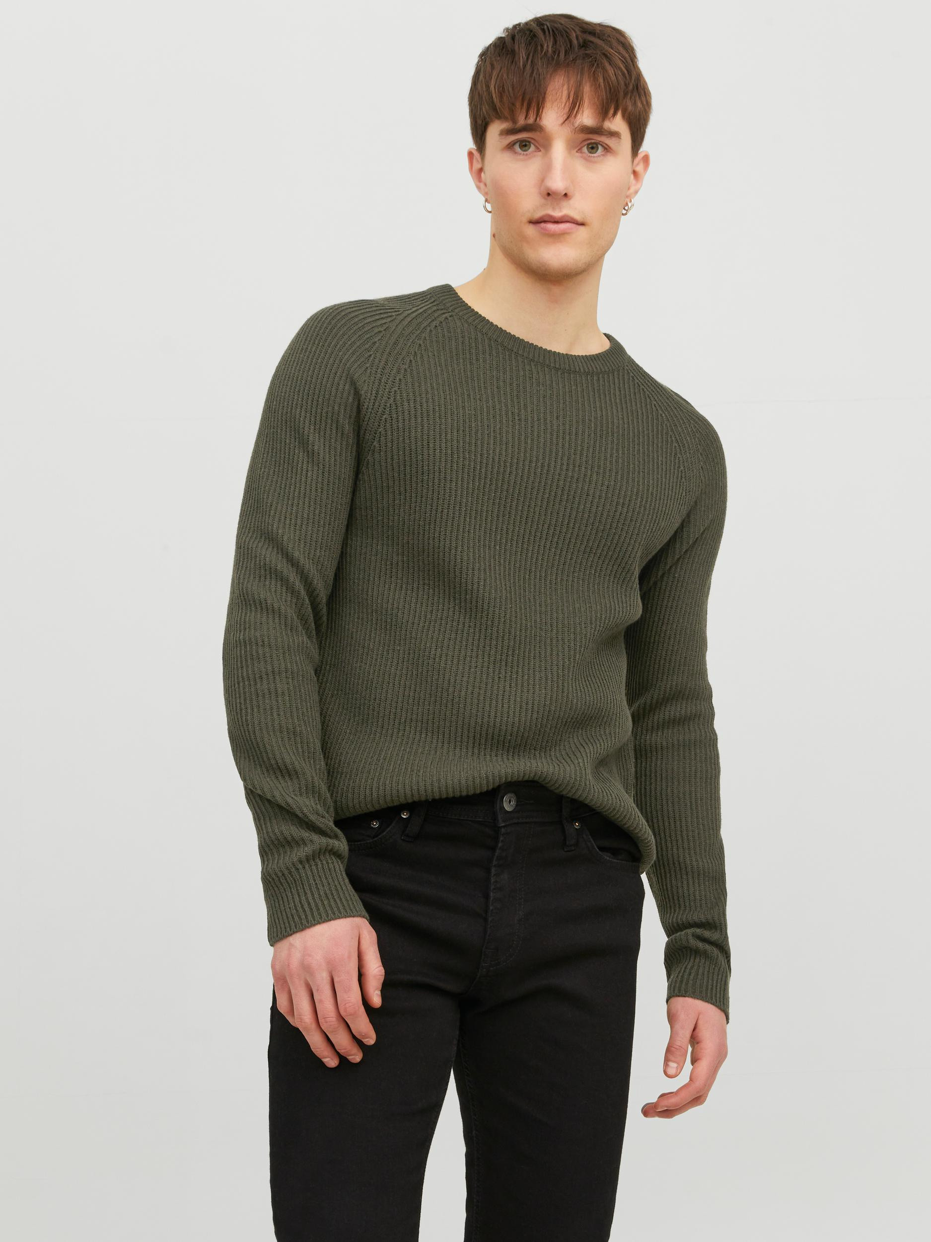 Jack & Jones Ribbed Knitted Sweater, Dark Green, large image number 4