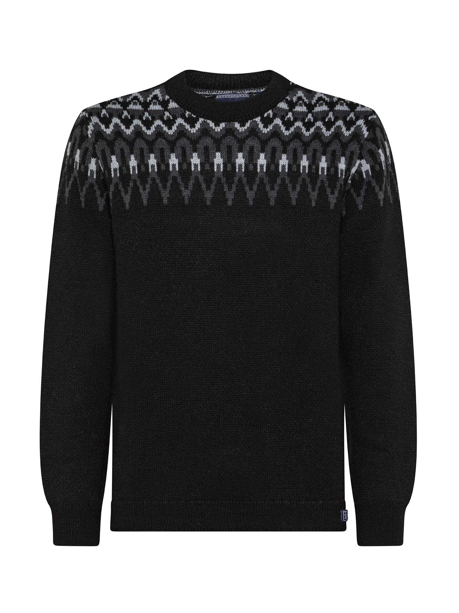 Superdry - Fair Isle crewneck sweater, Black, large image number 0