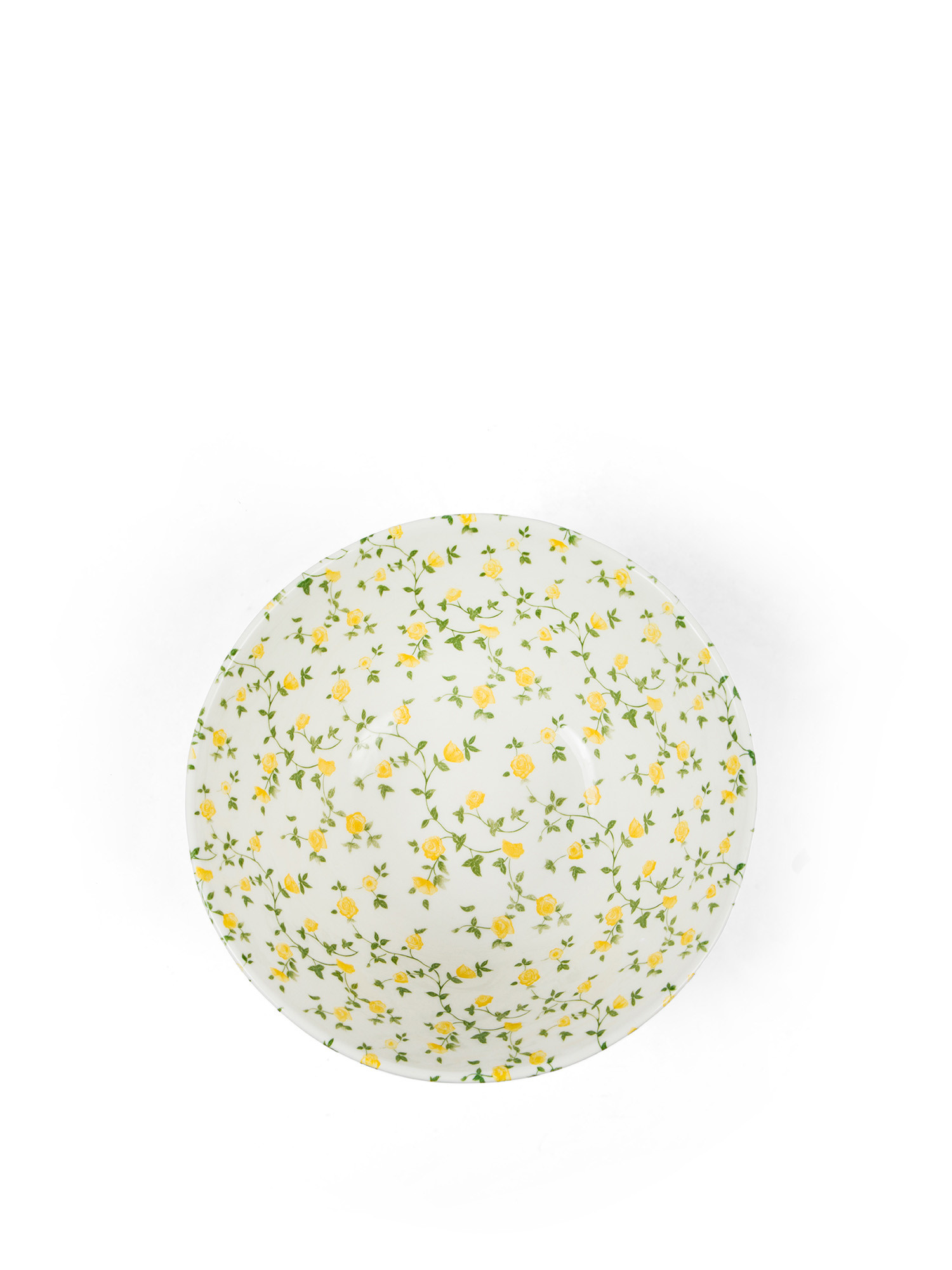 Porcelain salad bowl with flower motif, White, large image number 1