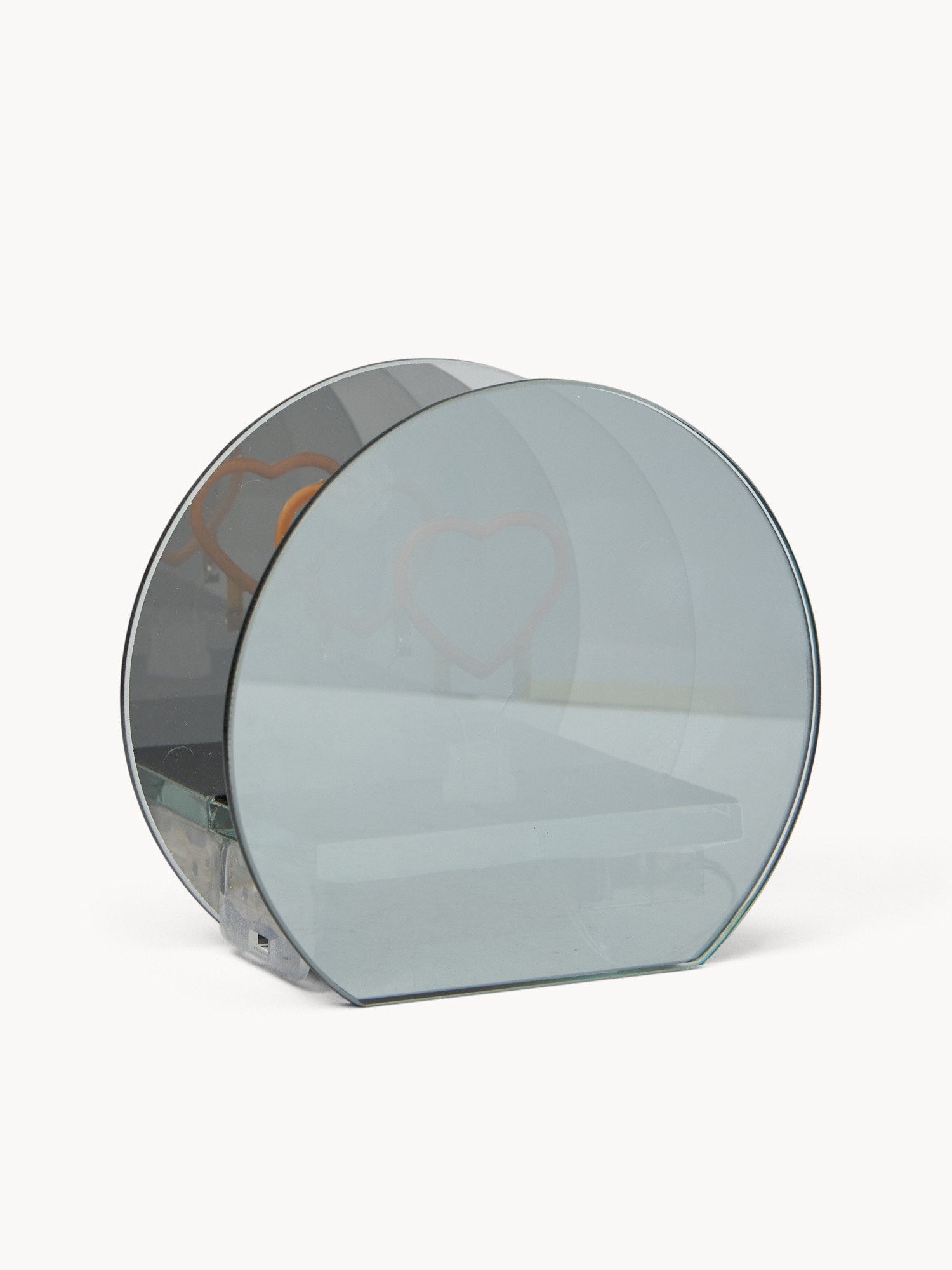 Decorazione in vetro con cuore a led, Grigio, large image number 0