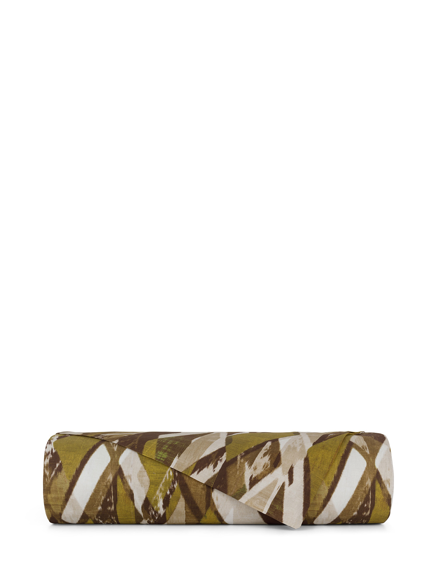 Smooth cotton satin sheet with abstract pattern, Brown, large image number 1