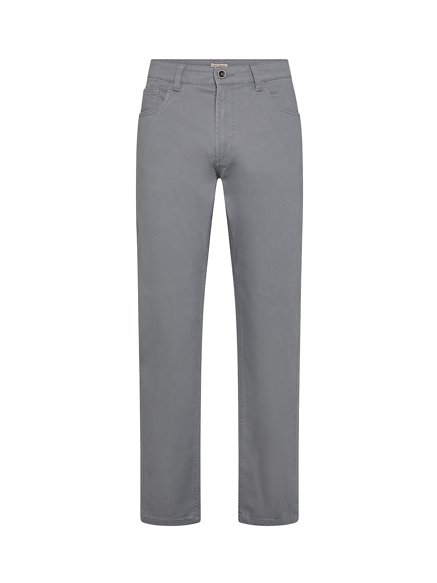 Five-pocket slim comfort fit trousers in stretch cotton, Light Grey, large image number 0