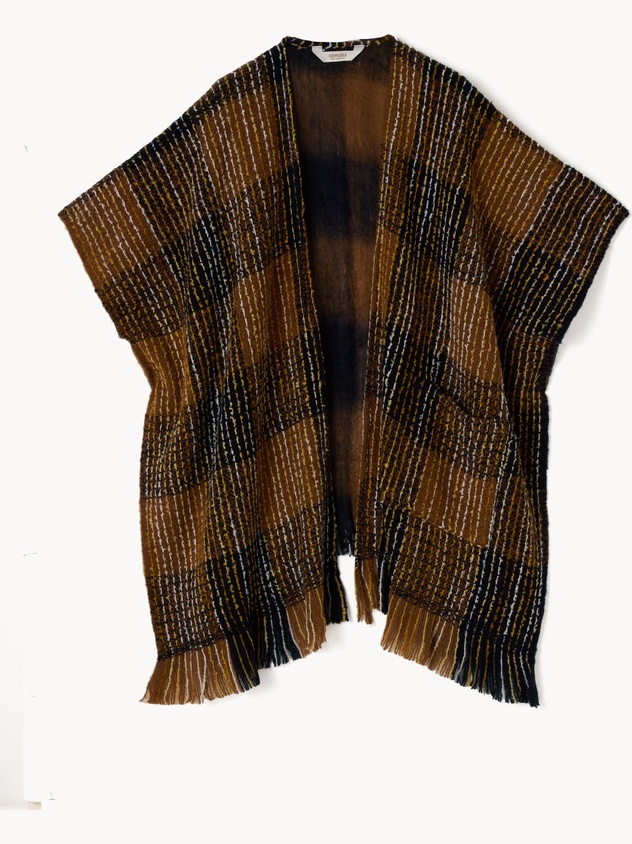 Poncho in tessuto boucl&egrave;