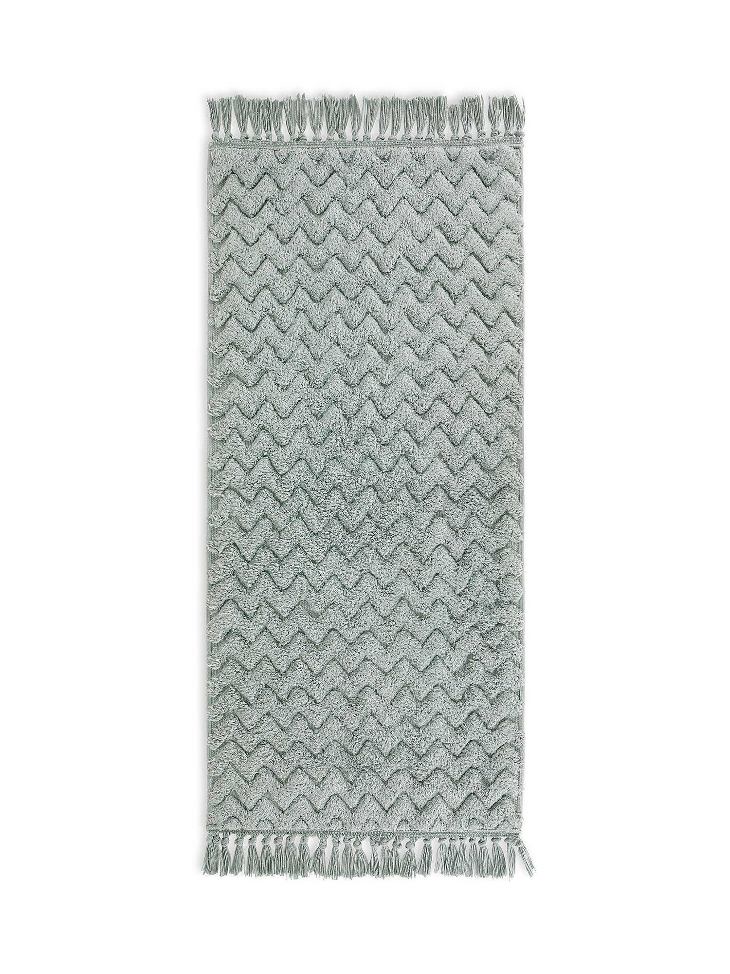 Zigzag pattern bathroom rug, Pearl Grey, large image number 0