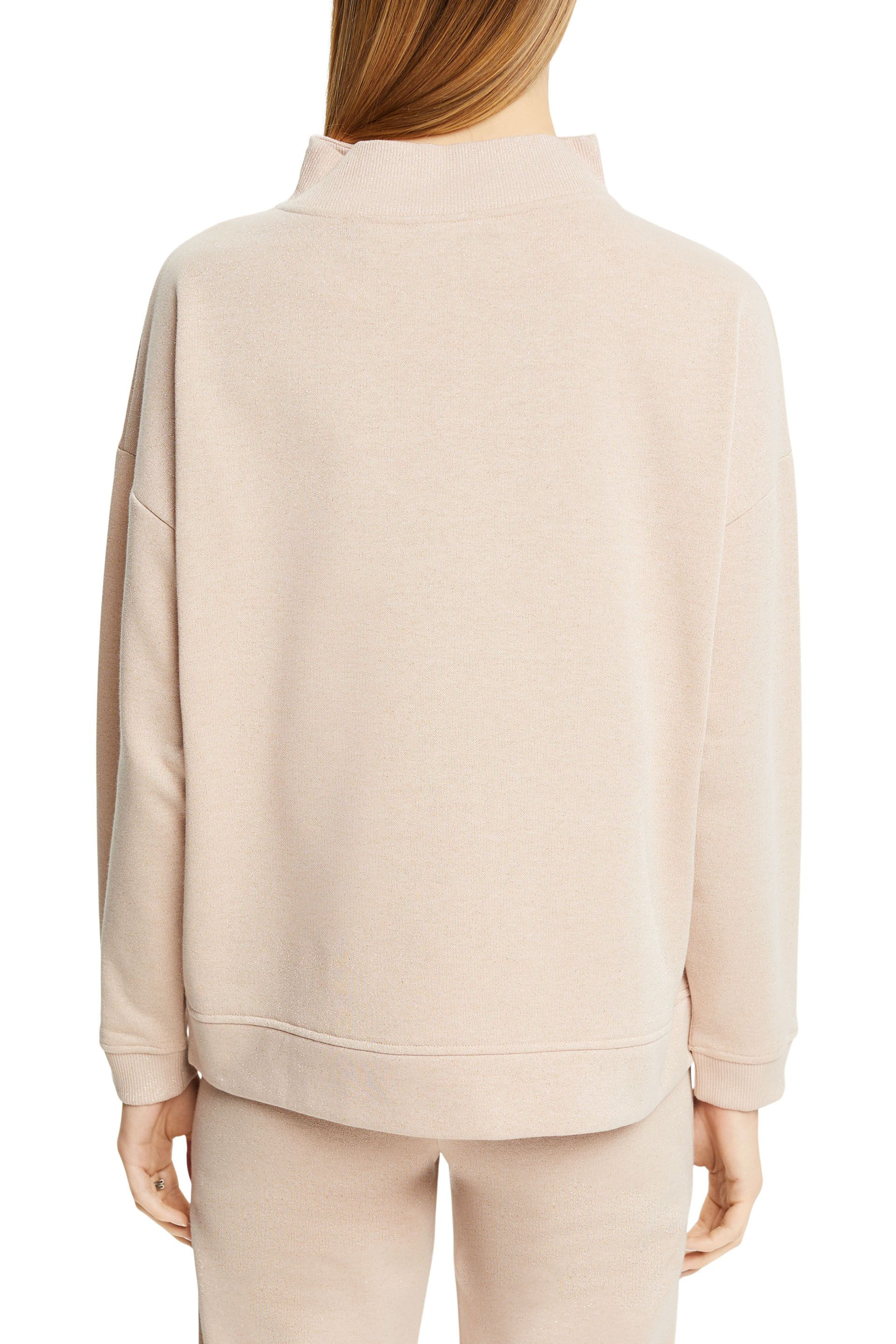 Esprit - Oversized sweatshirt with glitter effect in cotton blend, Natural, large image number 2