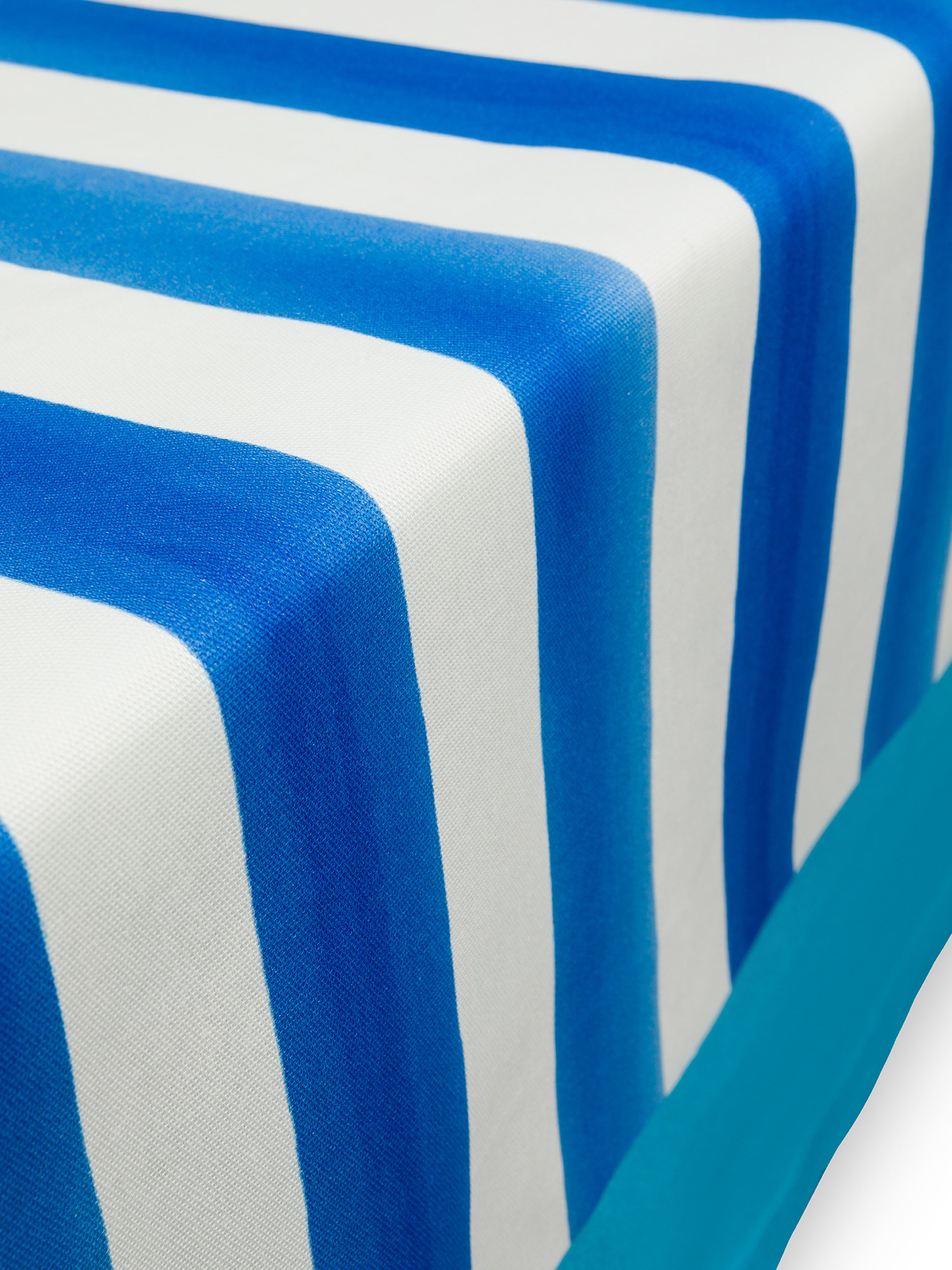 Tovaglia stampa piazzata in panama di puro cotone e cotone riciclato., Bianco/Blu, large image number 1