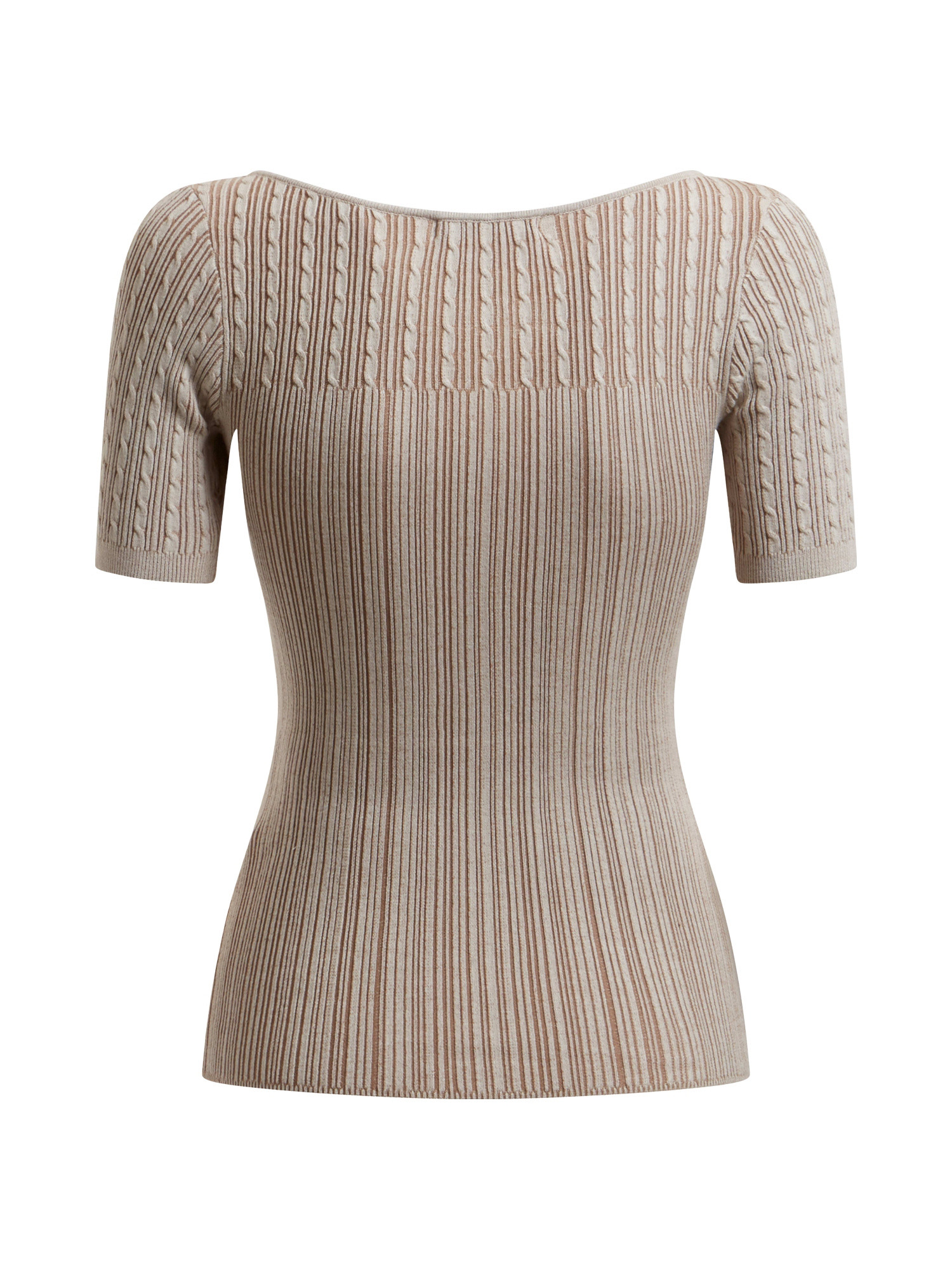 Viscose blend knit top, Beige, large image number 1