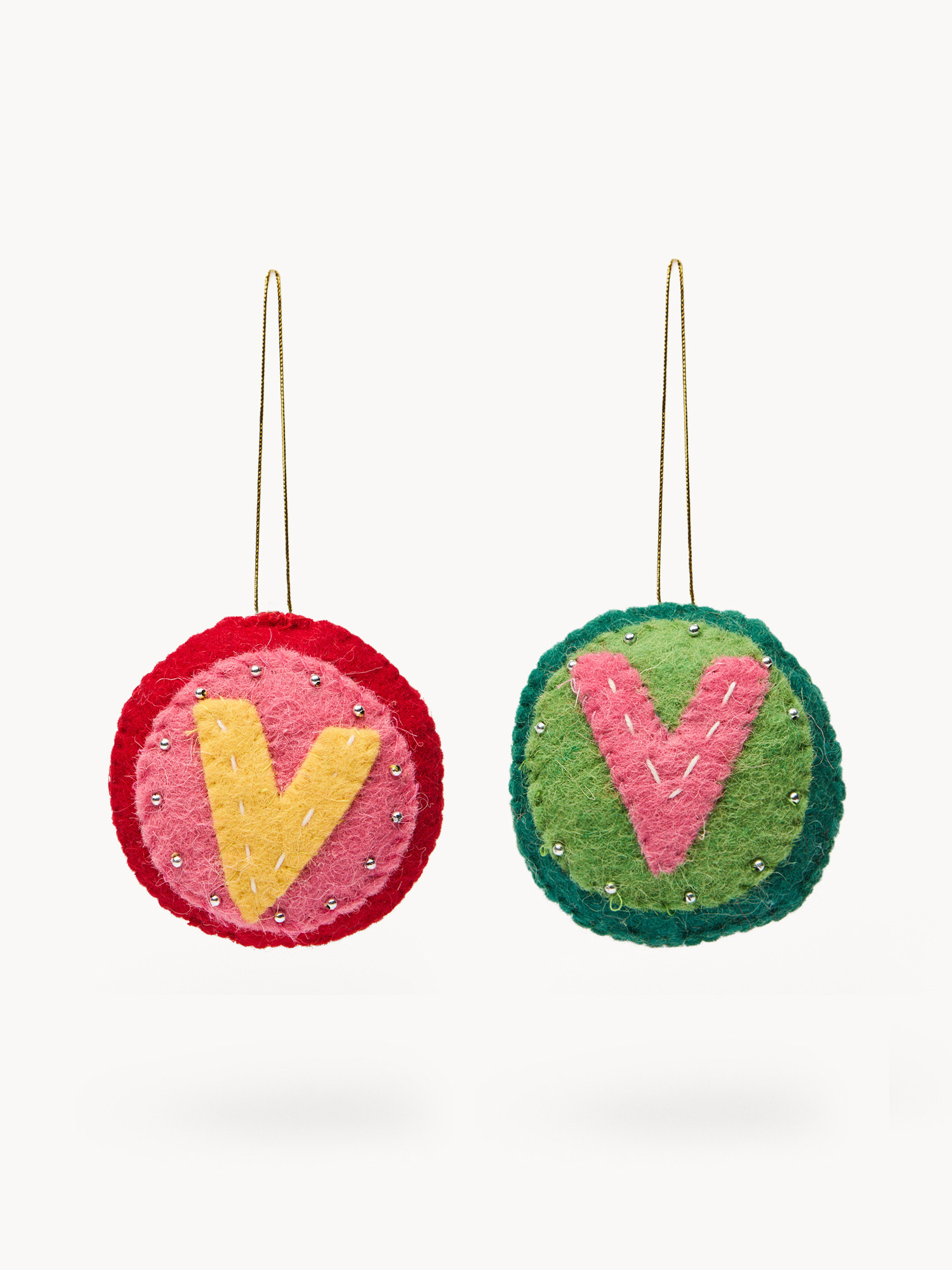 Pallina in feltro lettera V, Multicolor, large image number 0