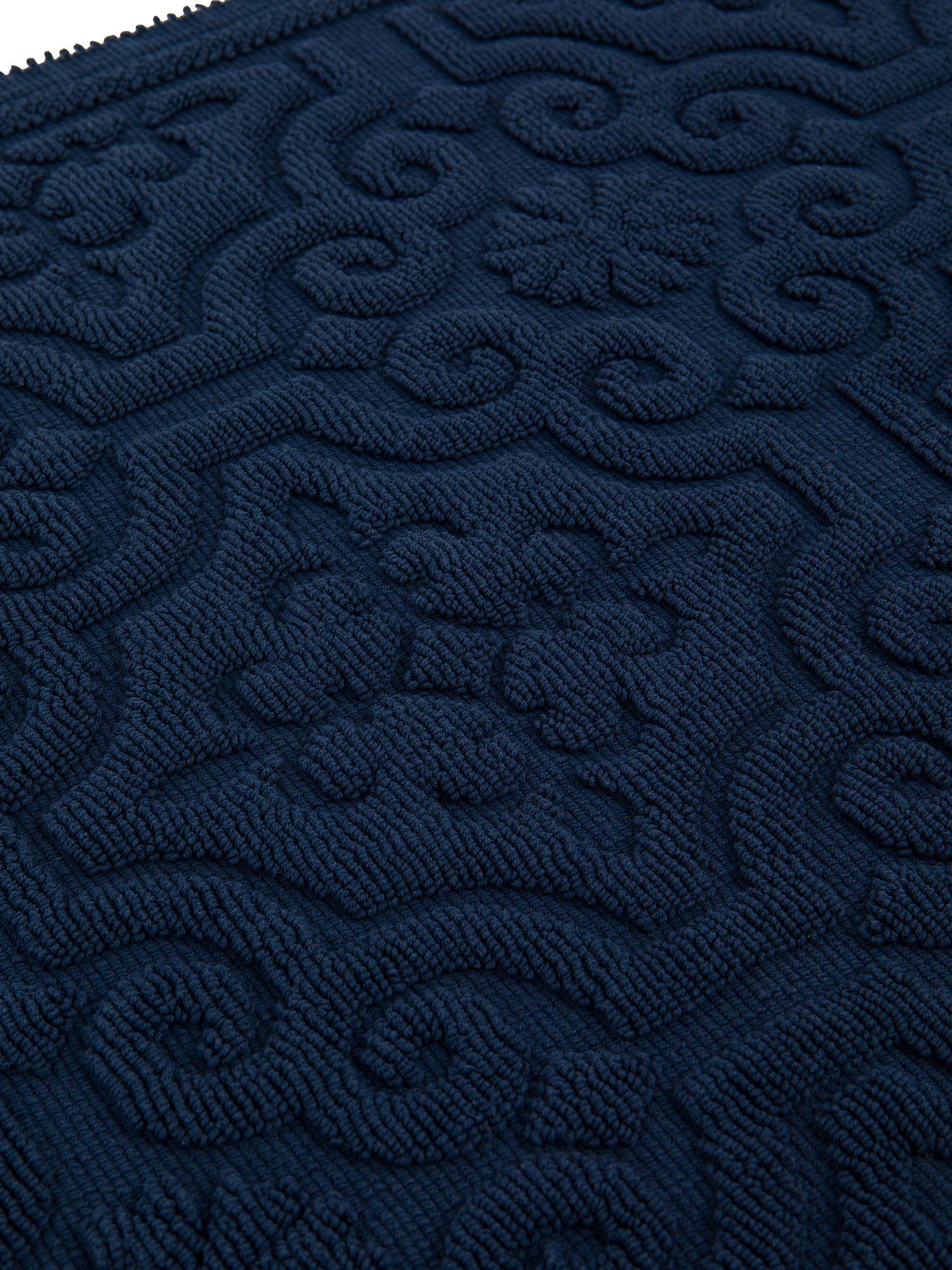 Zefiro solid color cotton shower mat, Dark Blue, large image number 1