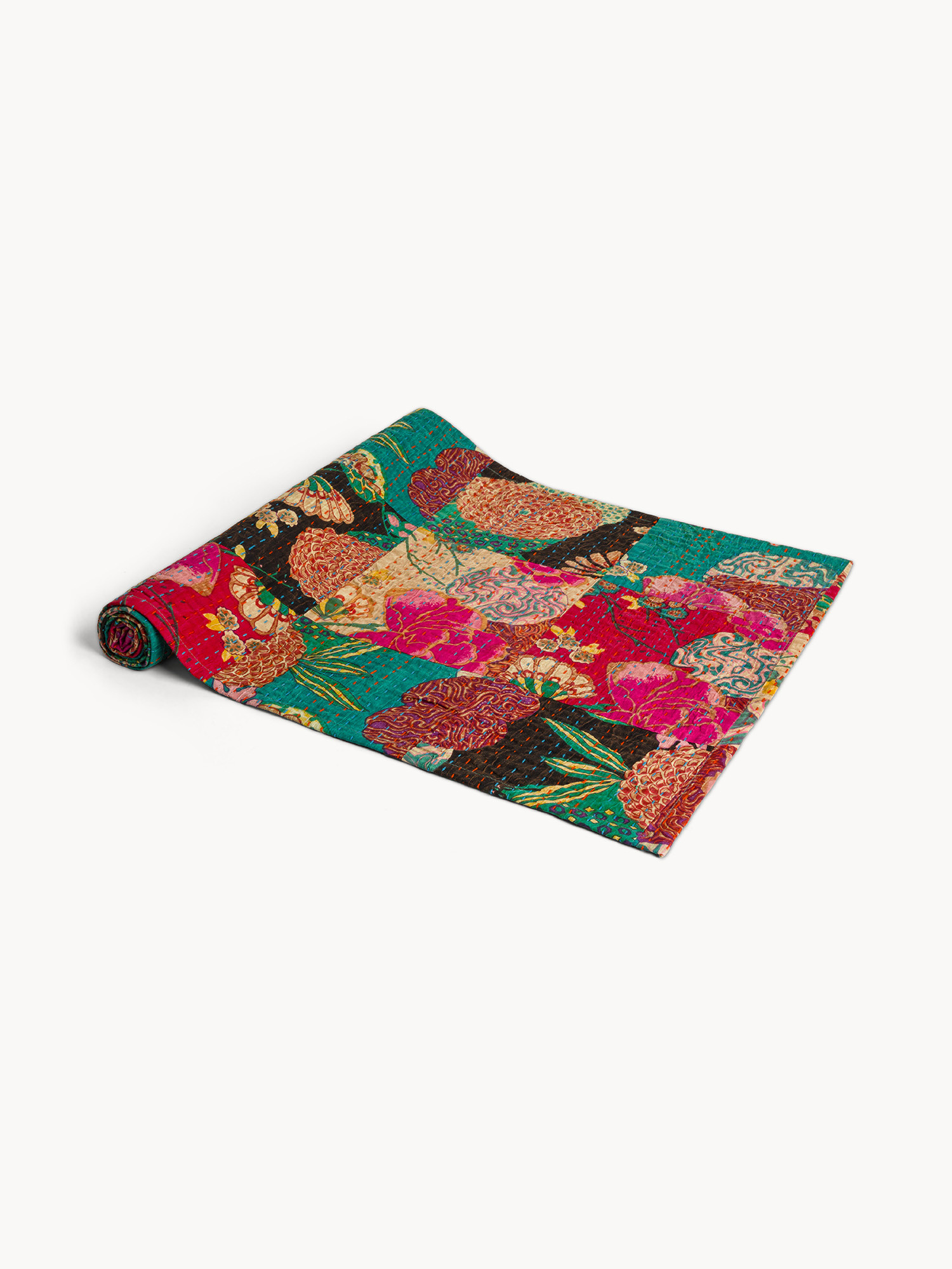 Pure cotton Kantha table runner, Multicolor, large image number 0
