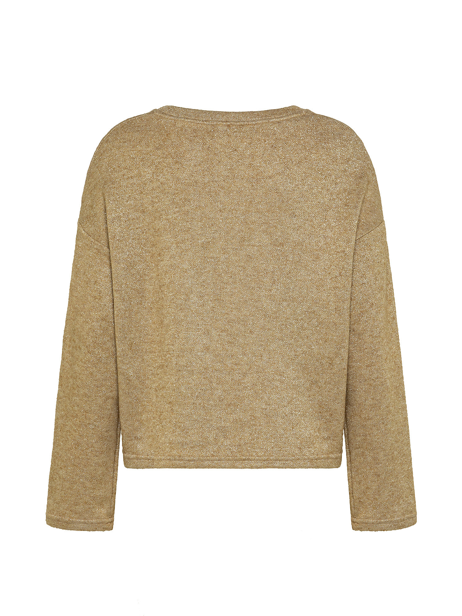 Oversized sweater in lurex fleece, Beige, large image number 1