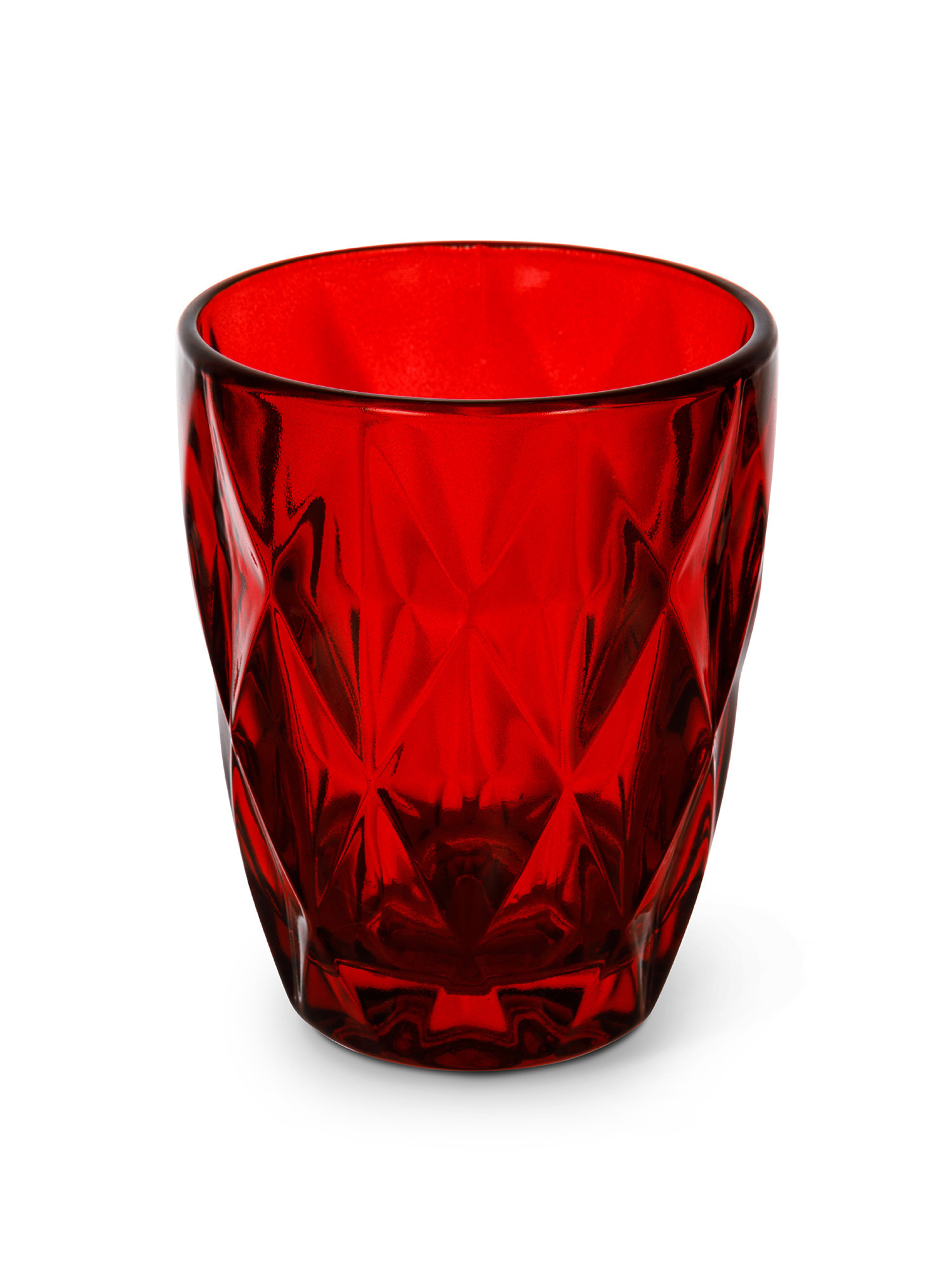 Bicchiere in vetro spruzzato, Rosso, large image number 1