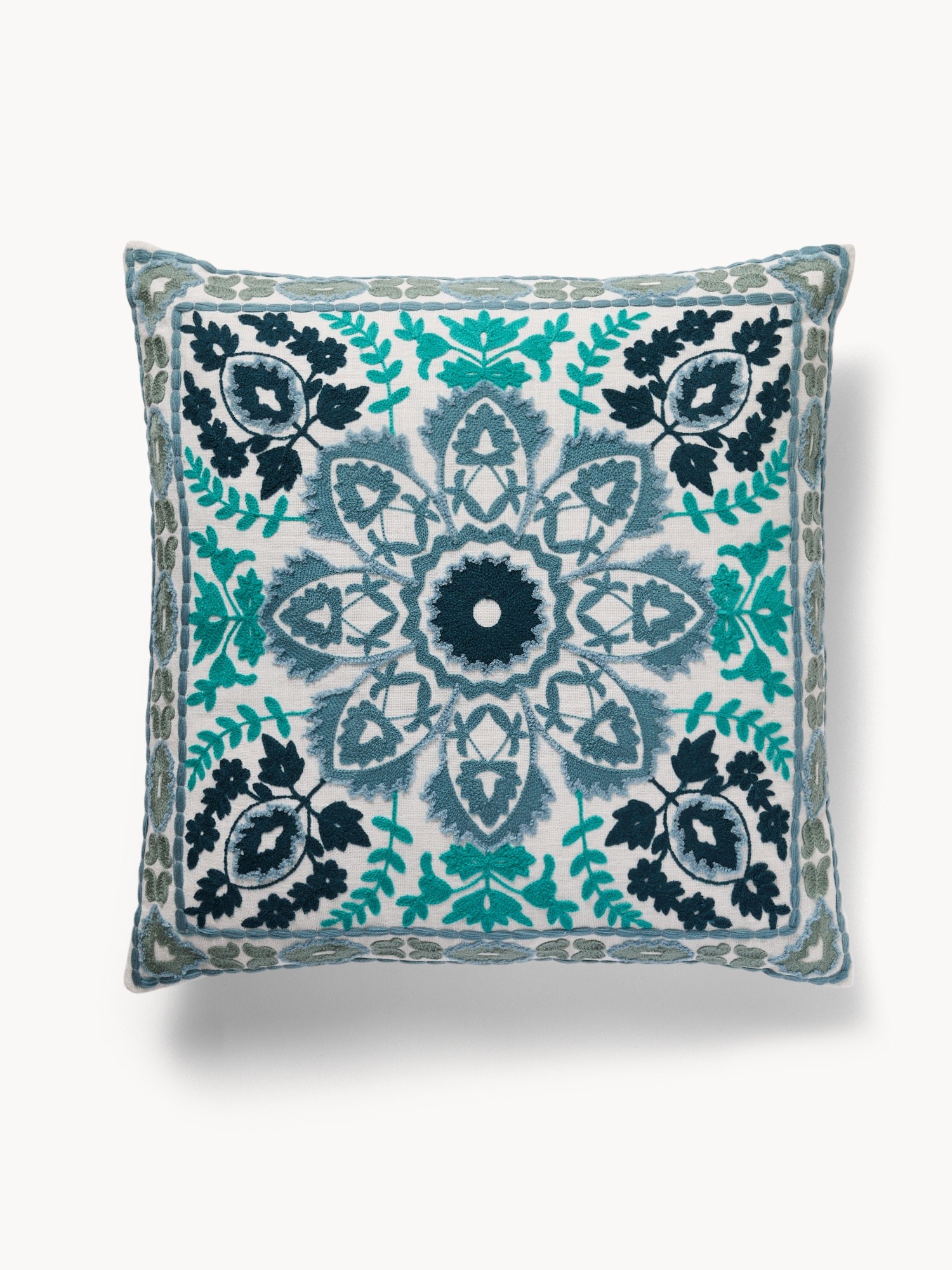 50x50cm tile embroidery cushion, Blue, large image number 2