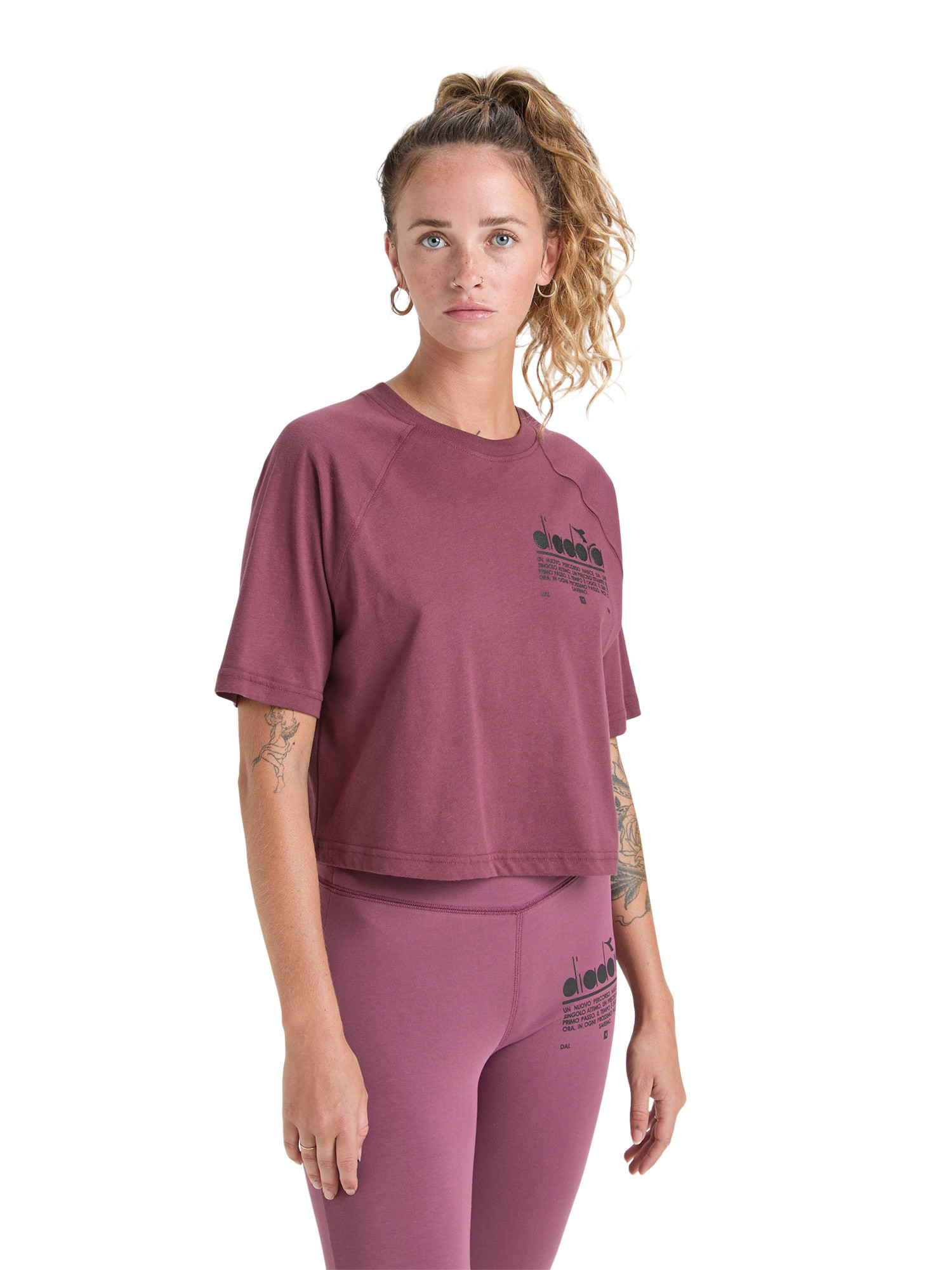 Diadora - Manifesto cotton T-shirt, Purple, large image number 2