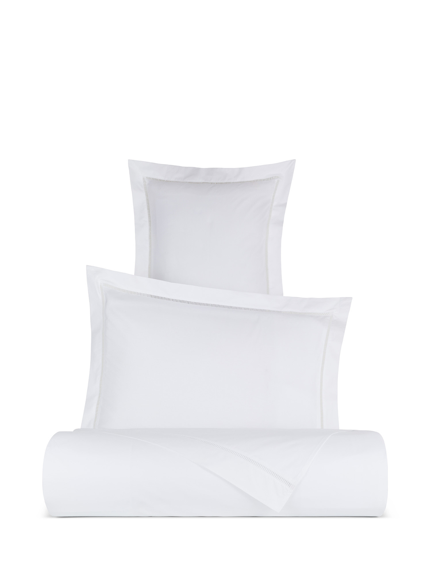 Pillowcase in fine cotton percale Portofino, White, large image number 2