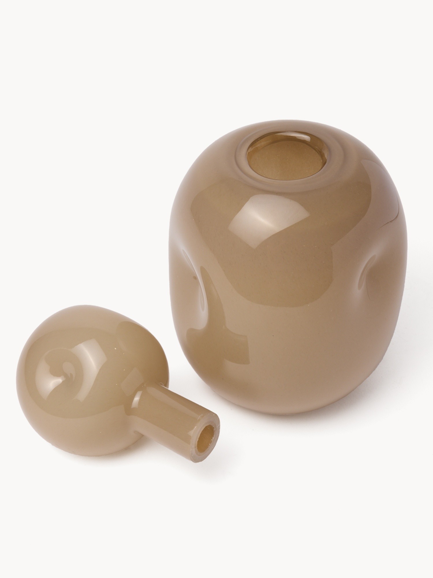 Decorative glass bottle, Beige, large image number 1